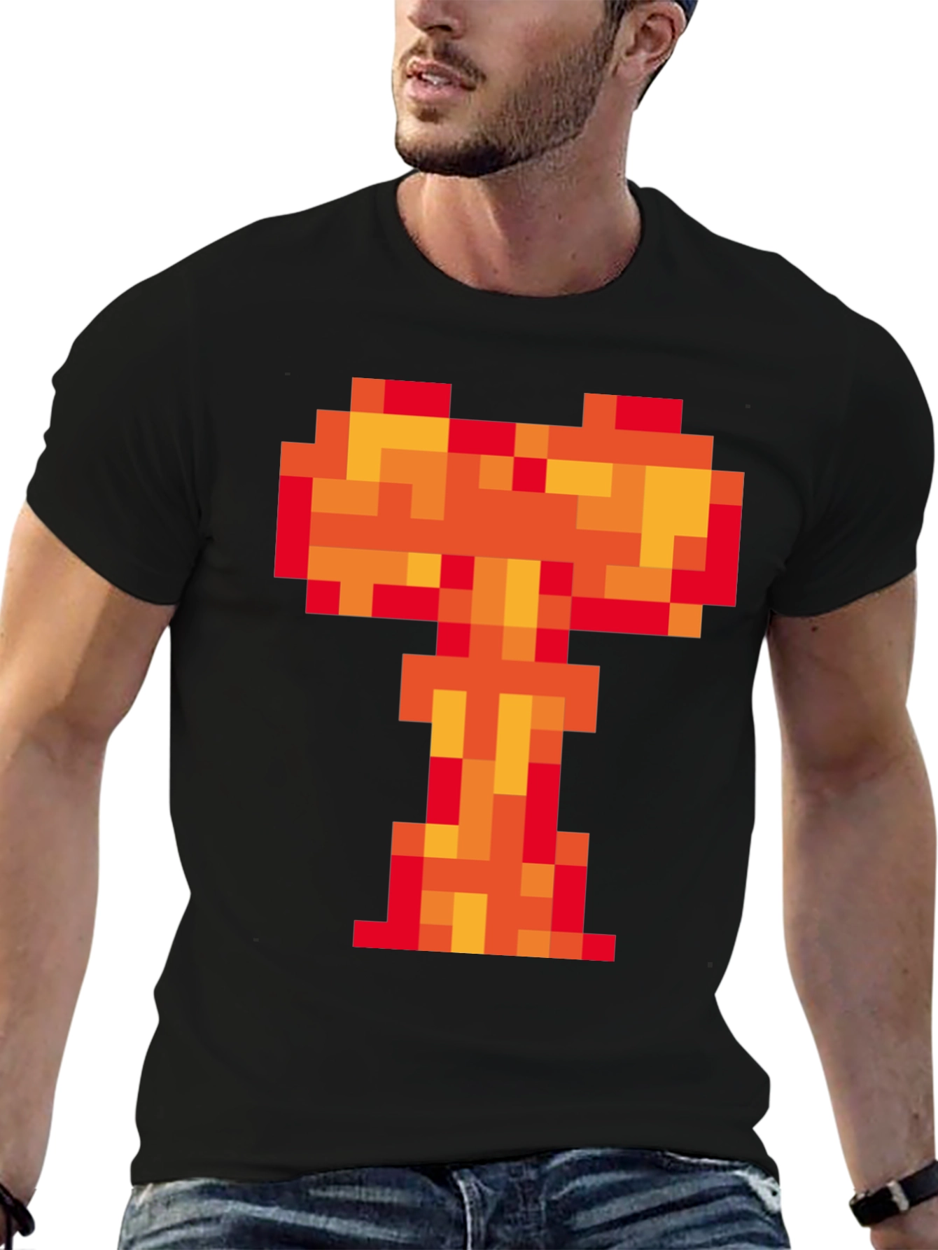 Pixel Fire T-Shirt - Retro Gaming Style