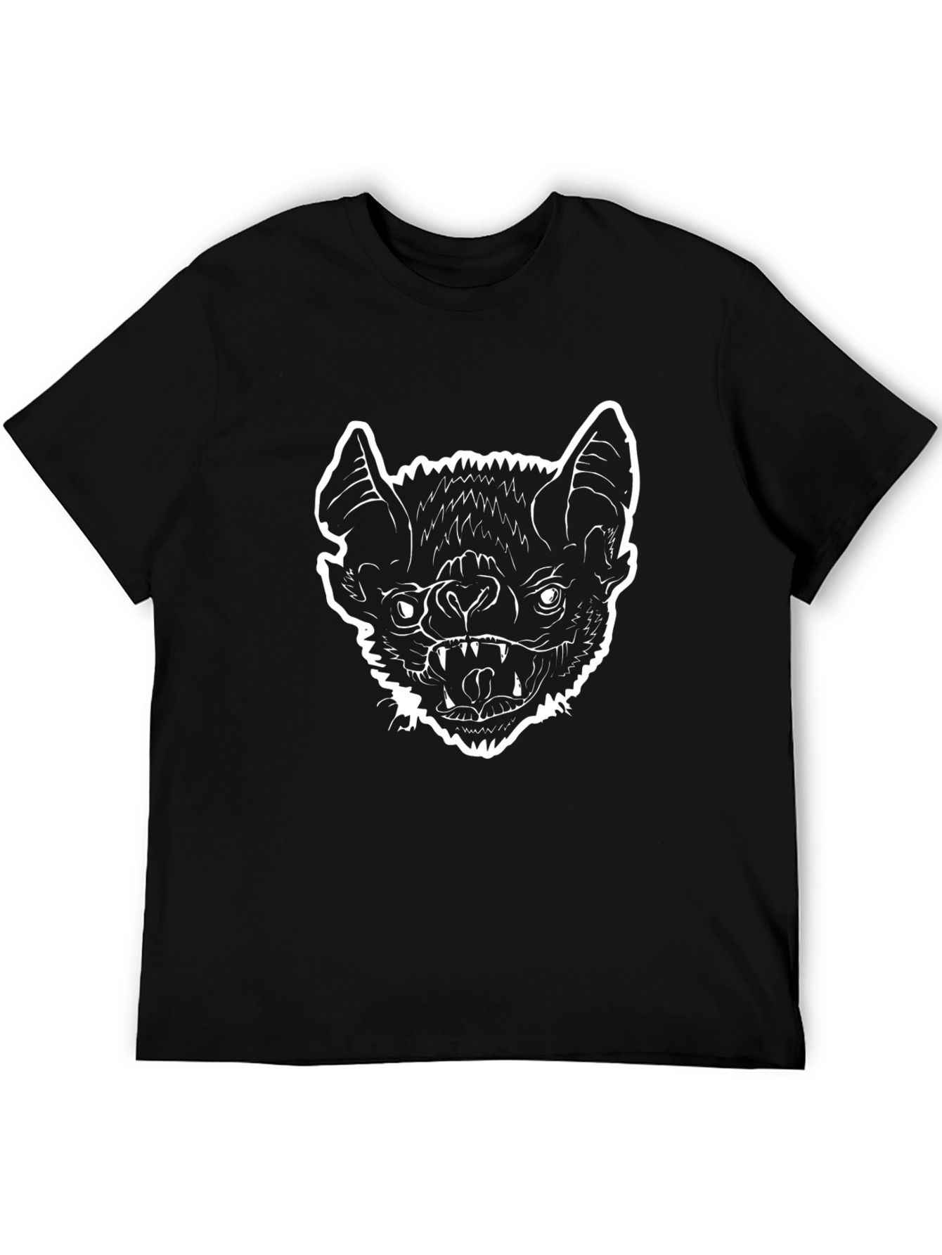 Bat Graphic Print Black T-Shirt