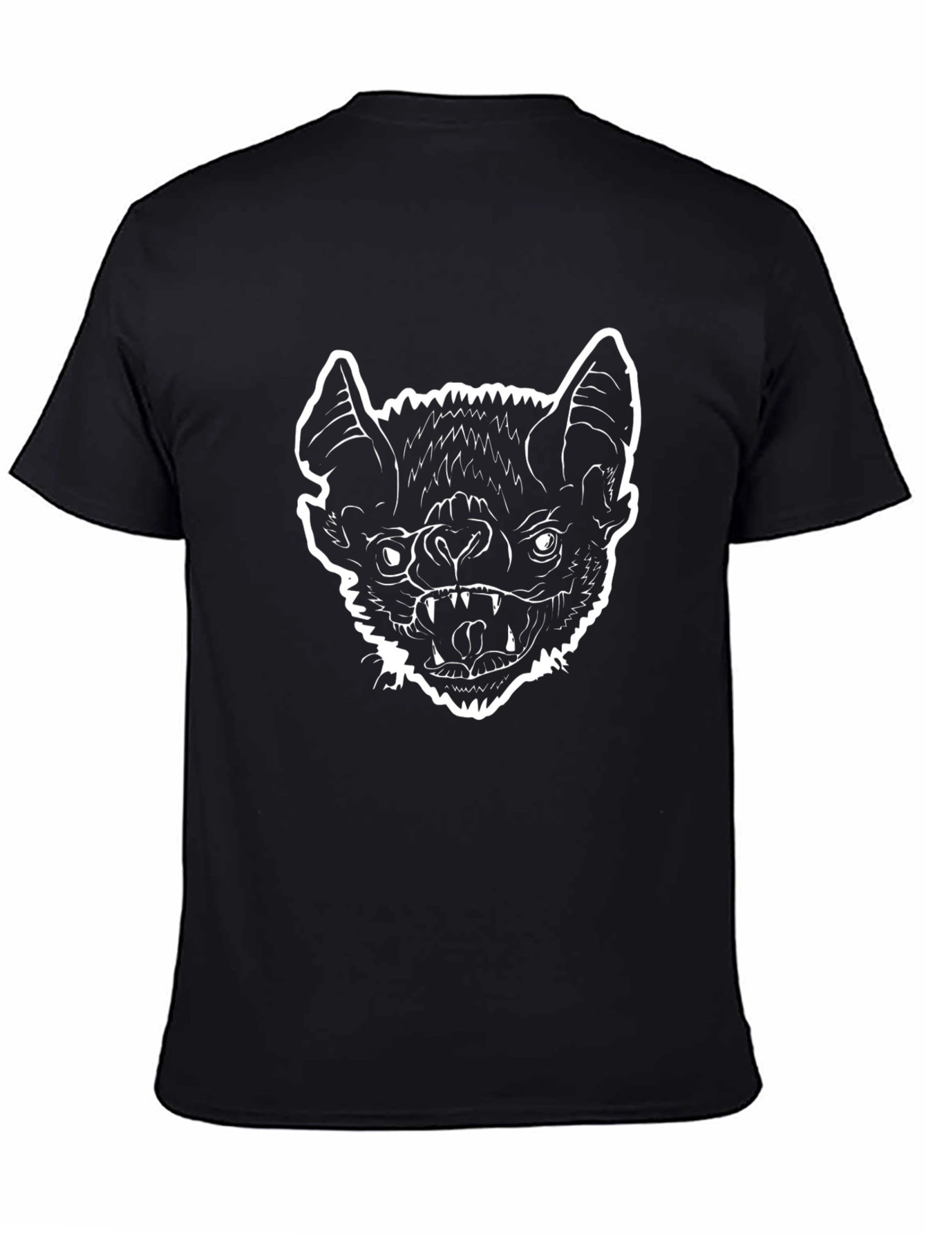 Bat Graphic Print Black T-Shirt