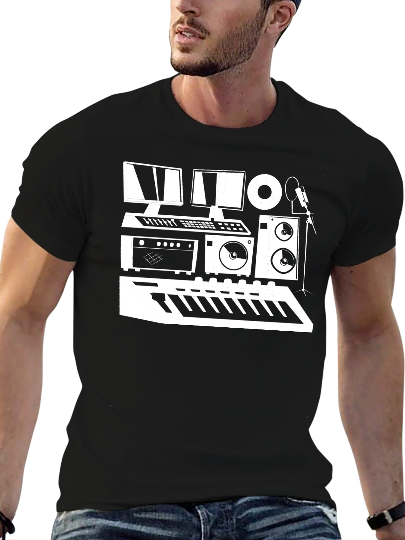 Music Studio Black T-Shirt