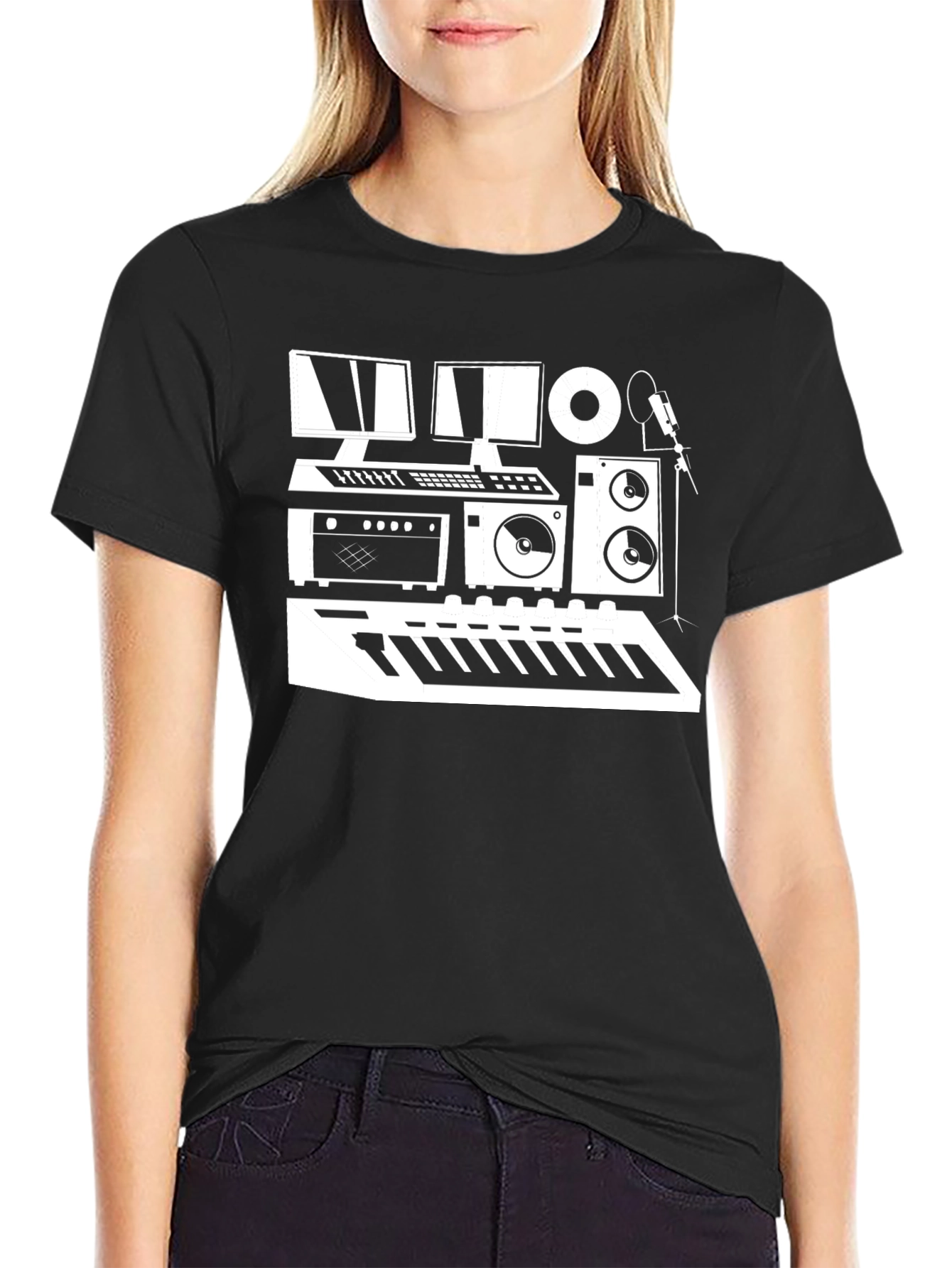 Music Studio Black T-Shirt