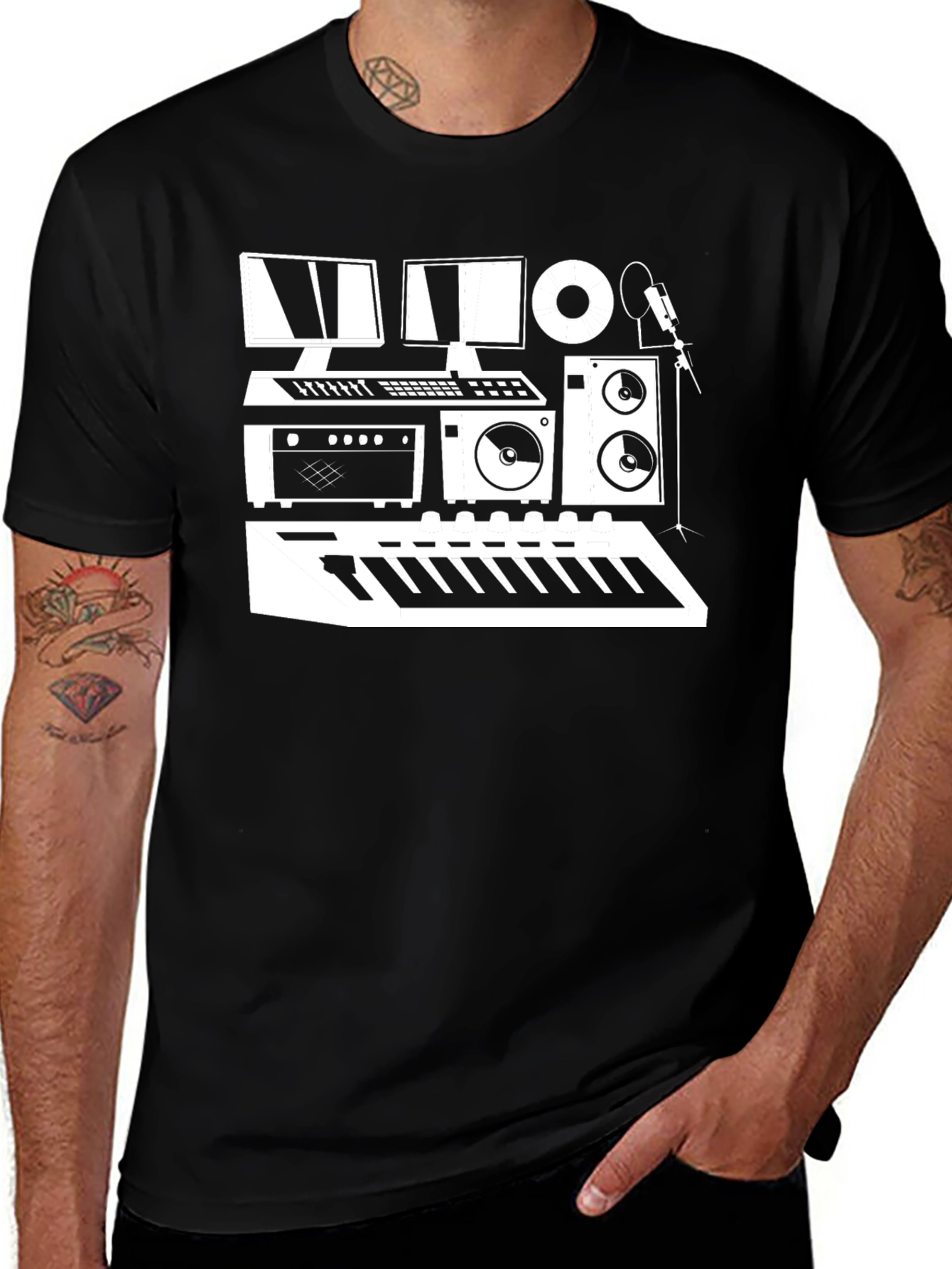 Music Studio Black T-Shirt