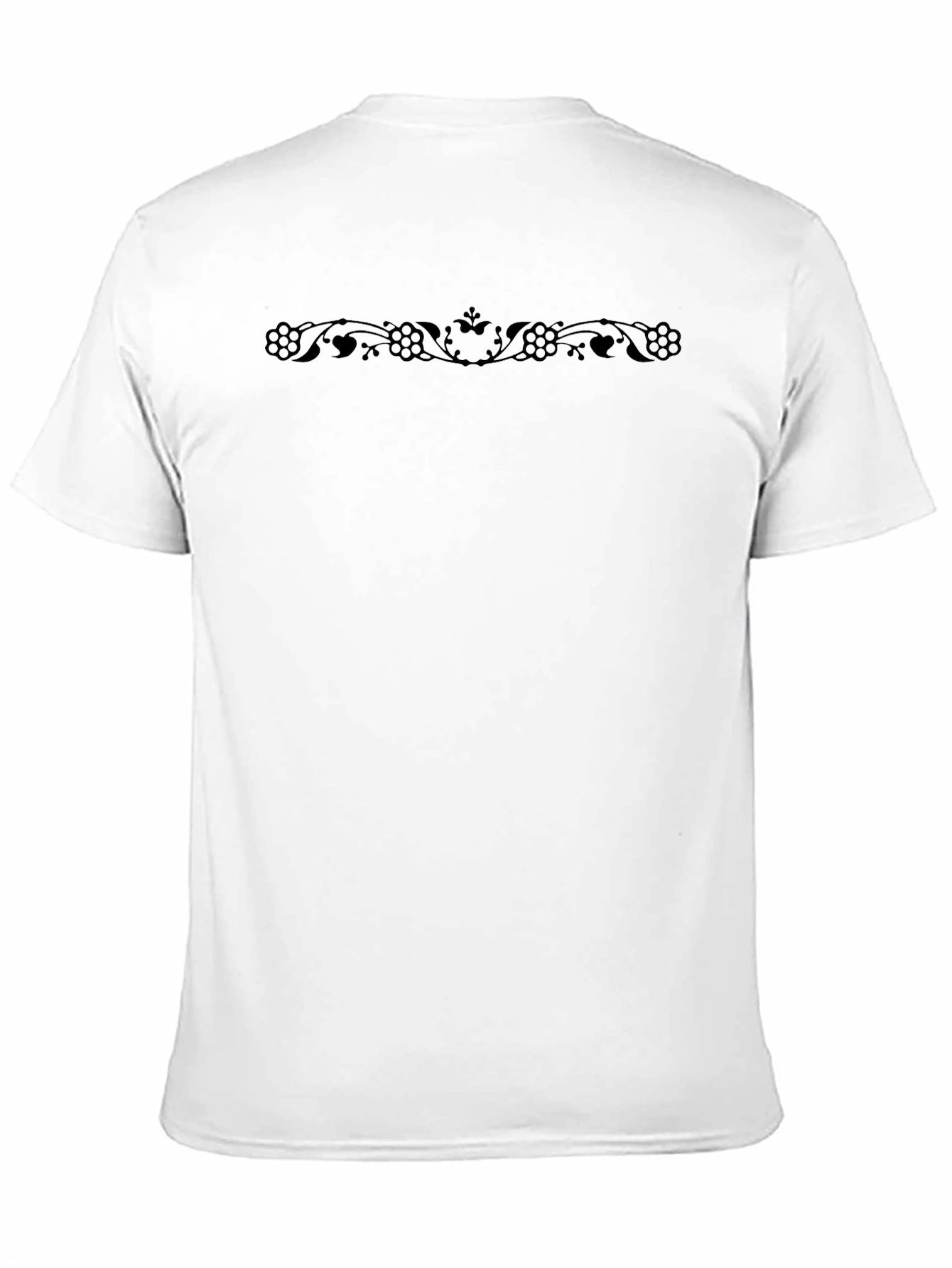 Floral Border Black T-Shirt