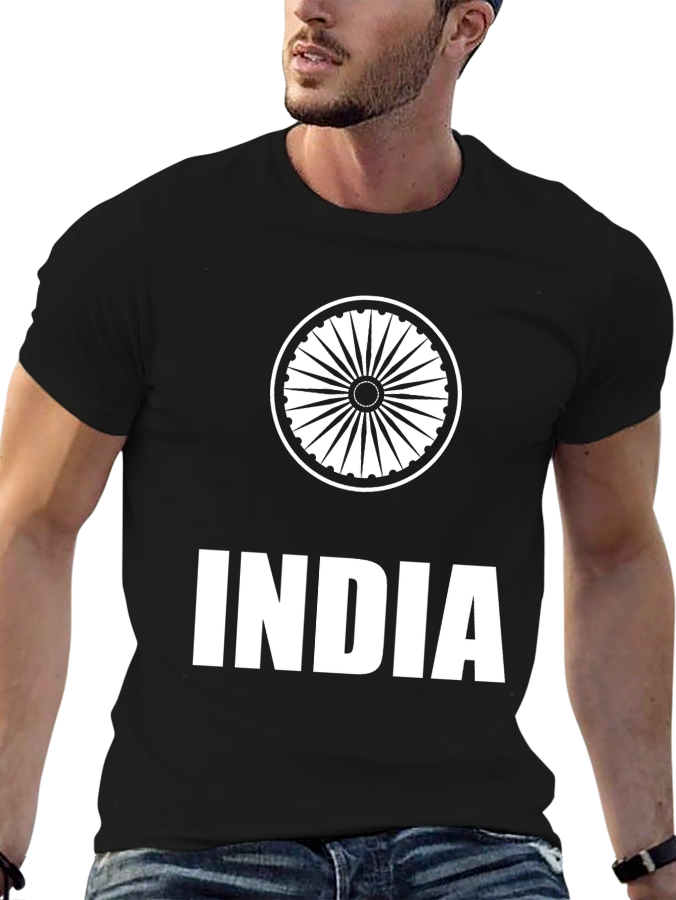 India Graphic Black T-Shirt