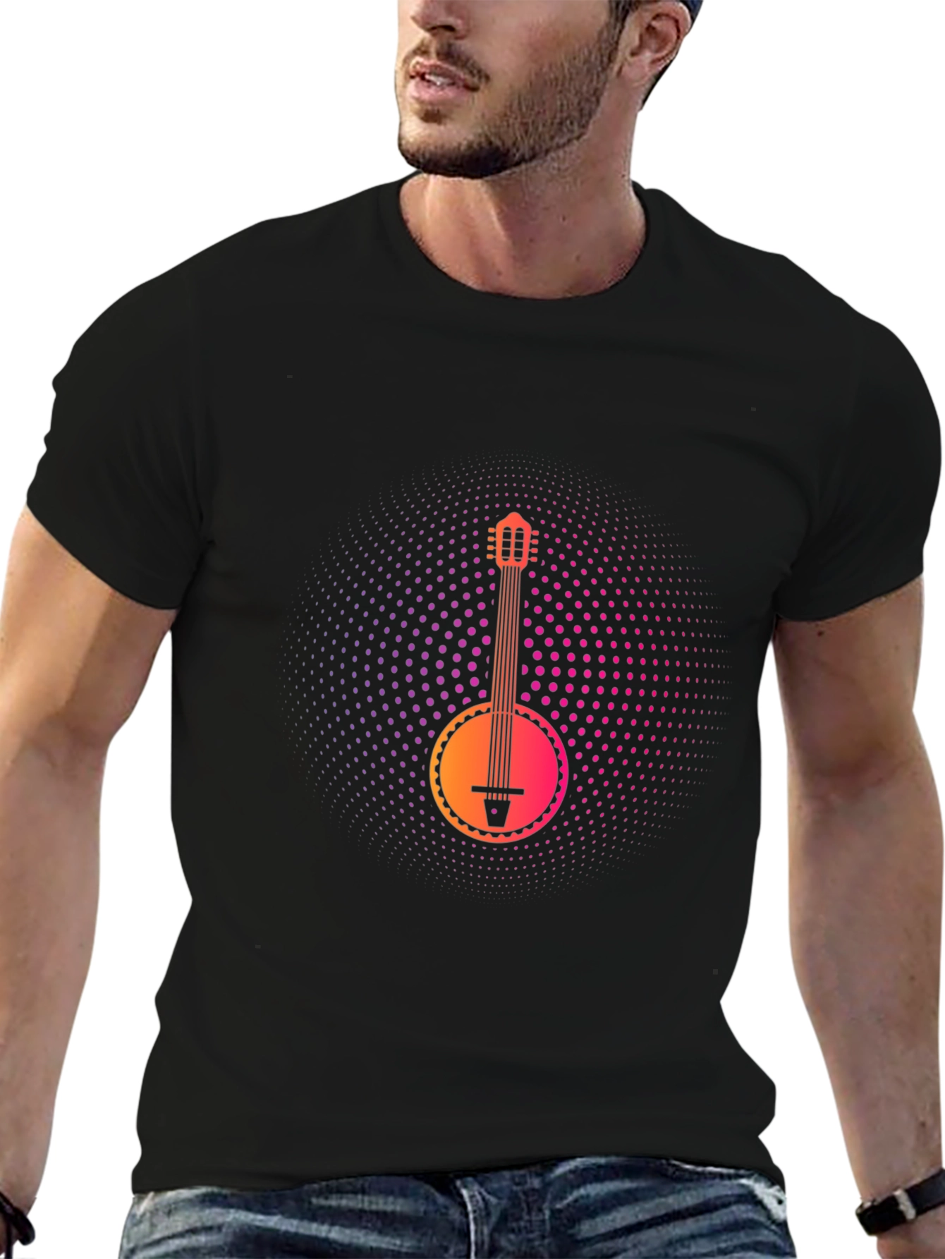 Banjo Graphic Tee - Music Lovers Black T-Shirt