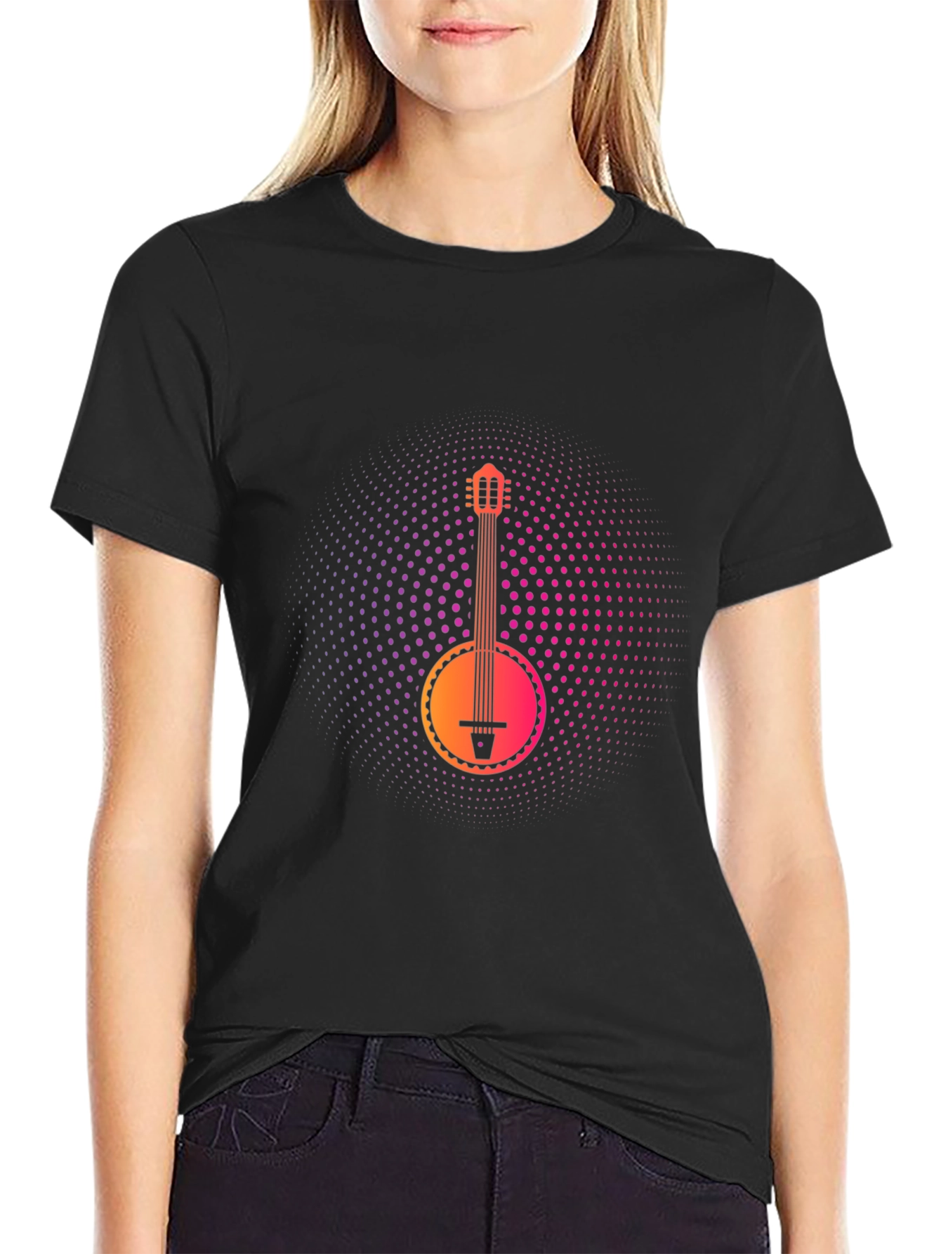 Banjo Graphic Tee - Music Lovers Black T-Shirt