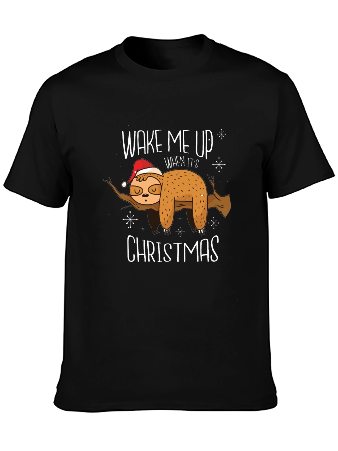 Wake Me Up Christmas Sloth Graphic Tee
