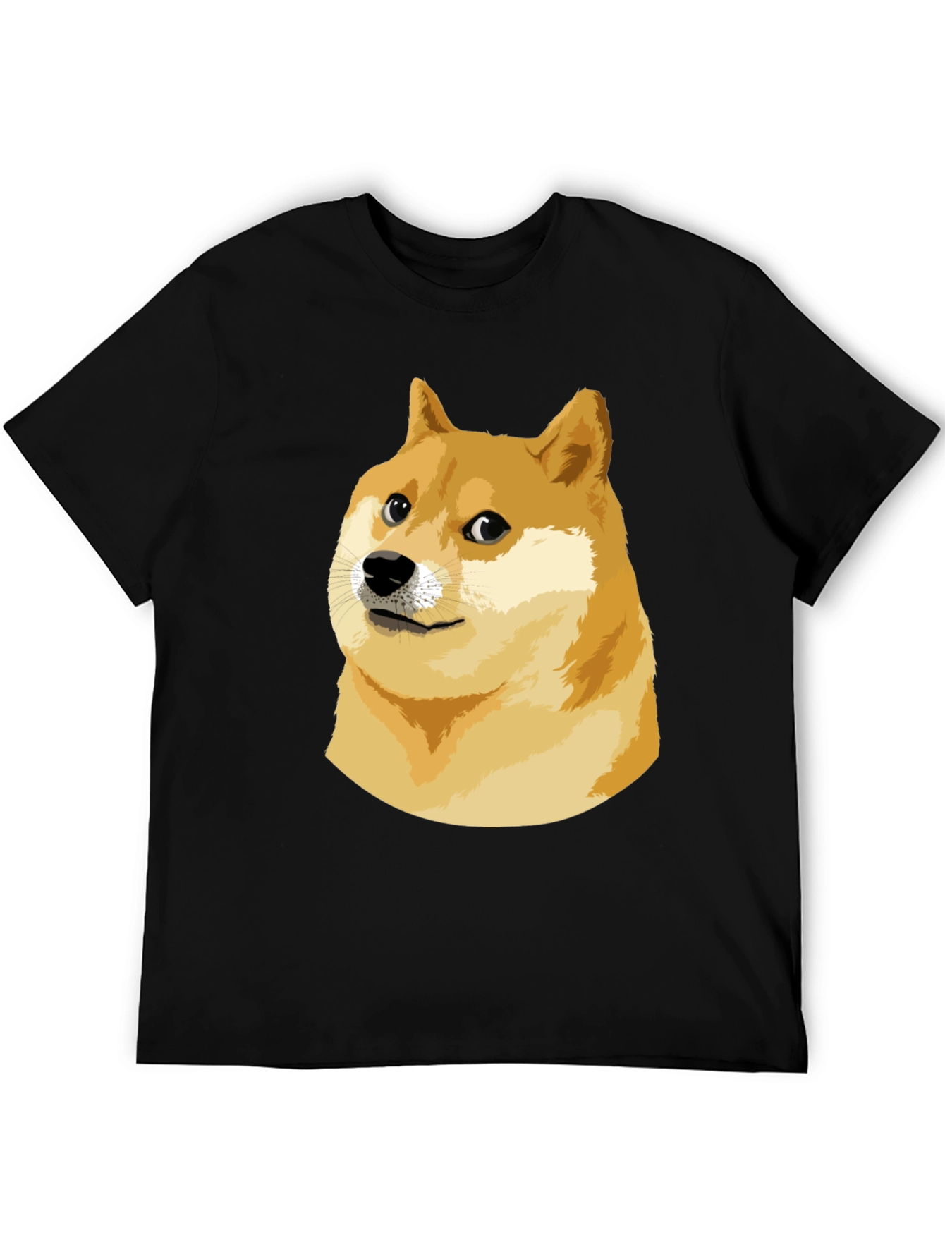 Doge Meme Graphic Tee - Black Cotton T-Shirt