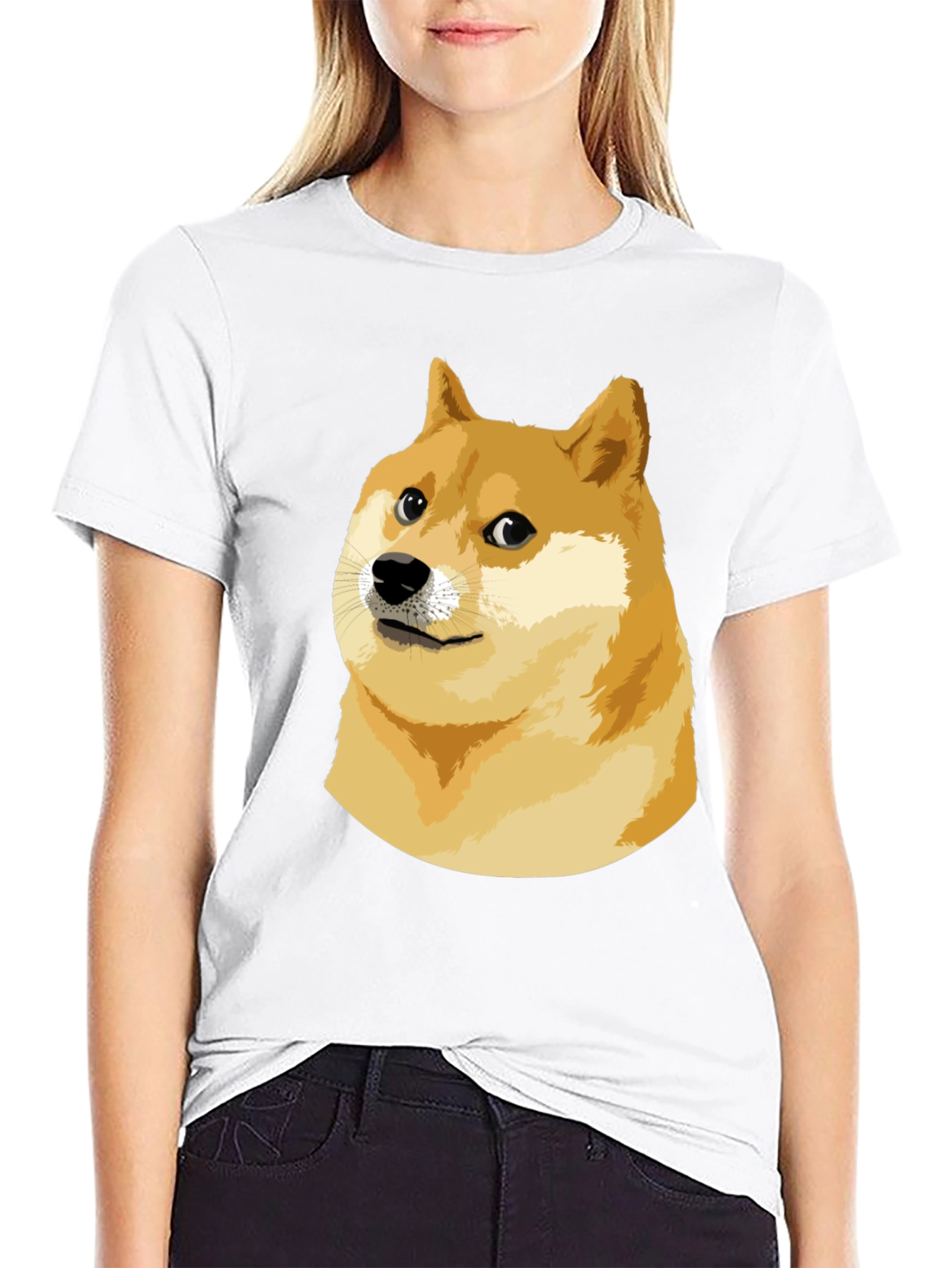 Doge Meme Graphic Tee - Black Cotton T-Shirt