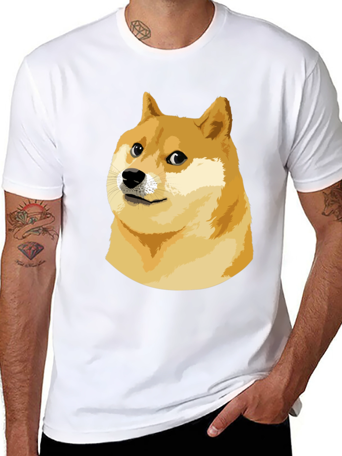 Doge Meme Graphic Tee - Black Cotton T-Shirt