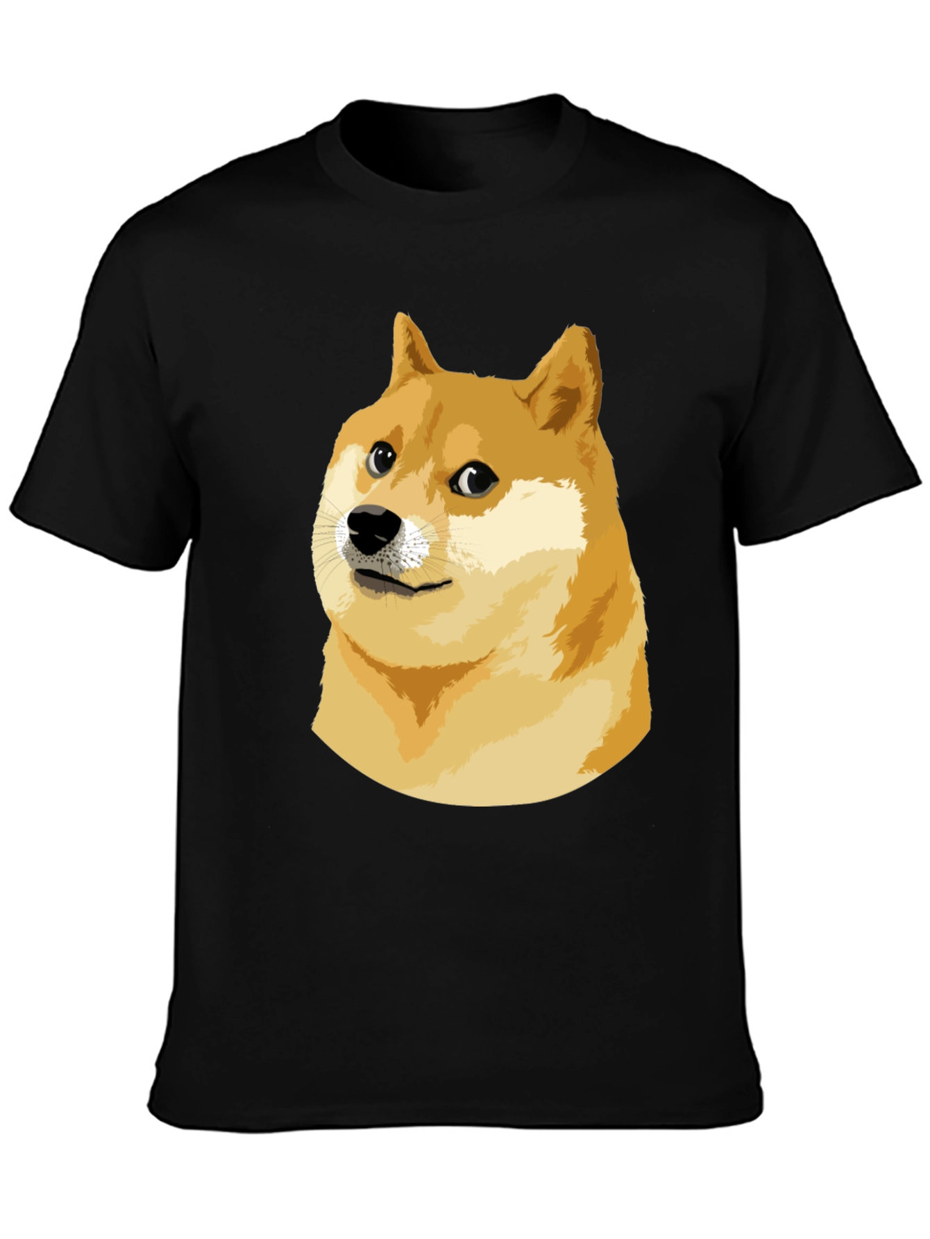 Doge Meme Graphic Tee - Black Cotton T-Shirt