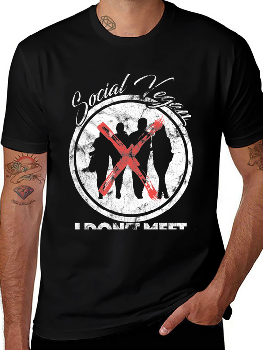 Social Vegan T-Shirt - I DONT MEET - Anti Social Tee