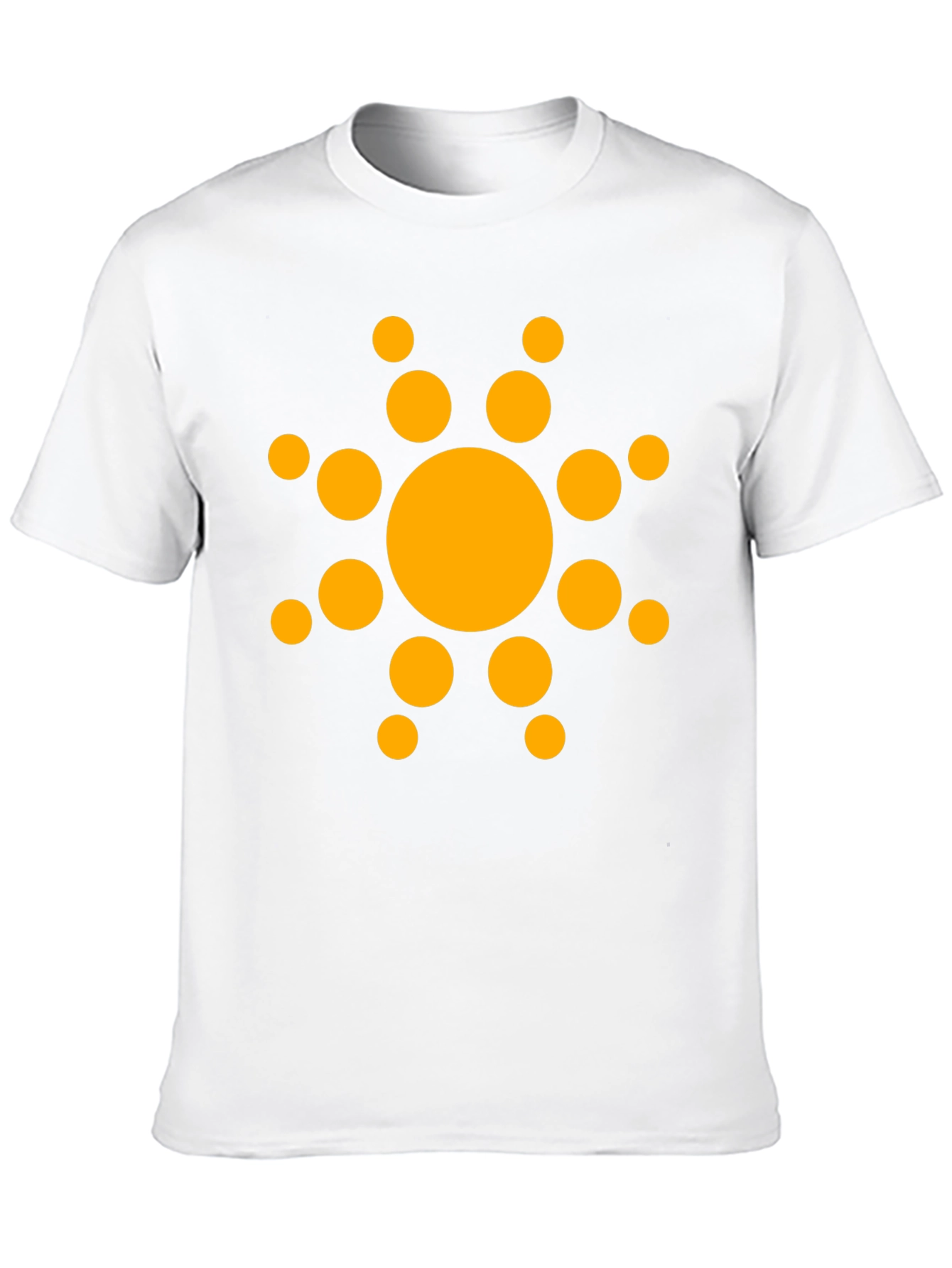 Black T-Shirt with Orange Sun Design