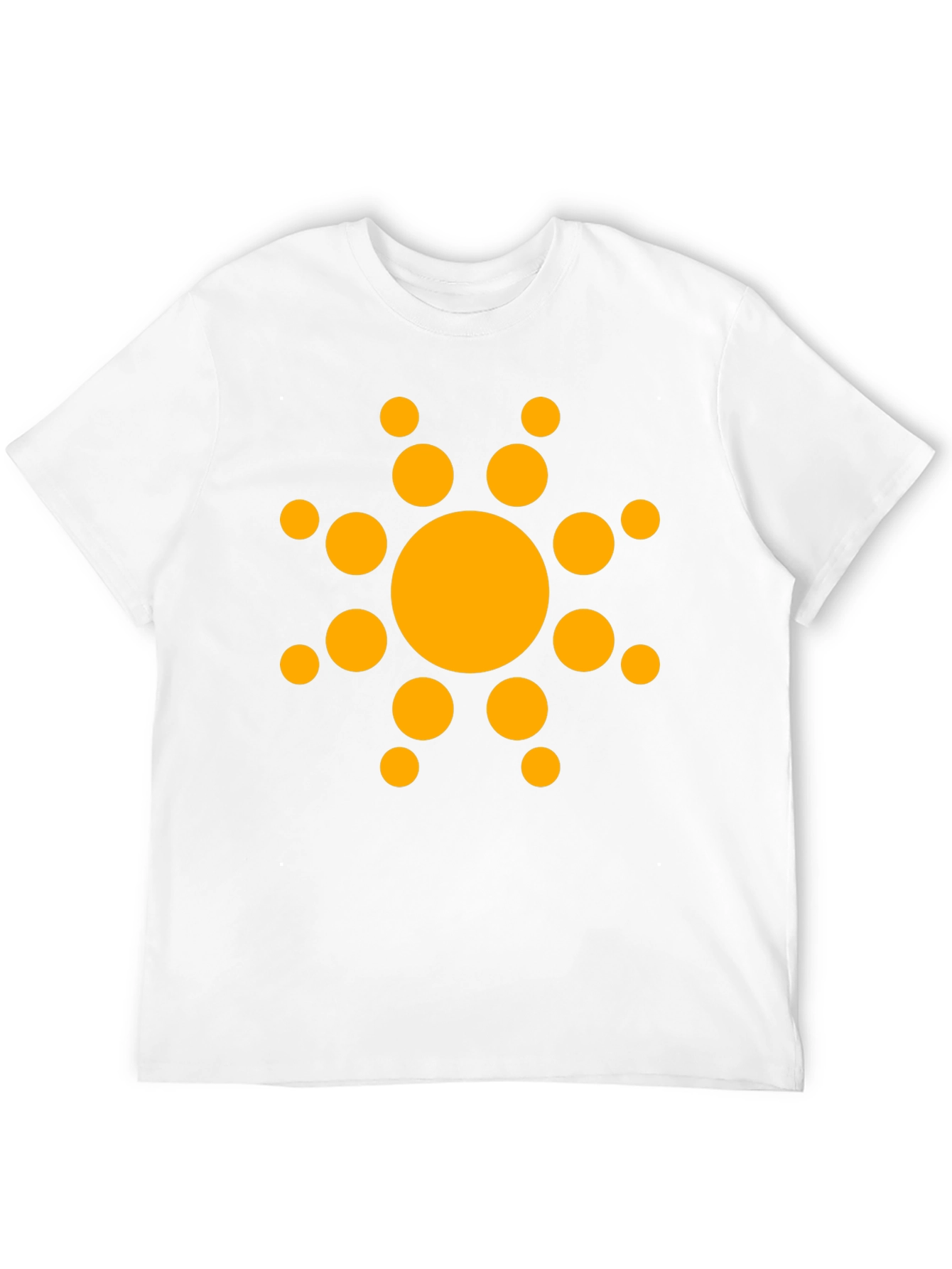 Black T-Shirt with Orange Sun Design