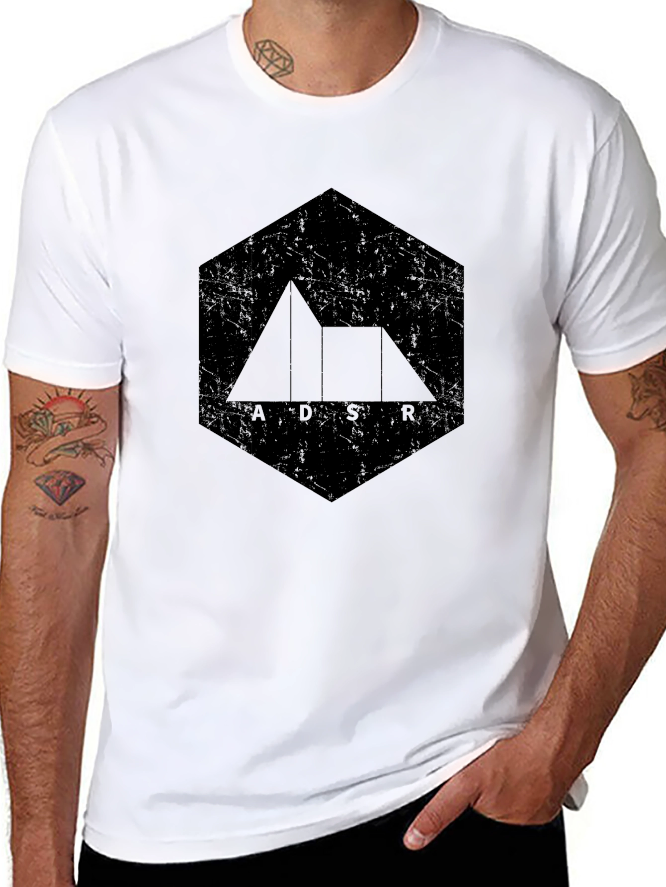 ADSR Synth Black Tee - Unique Music Producer Shirt