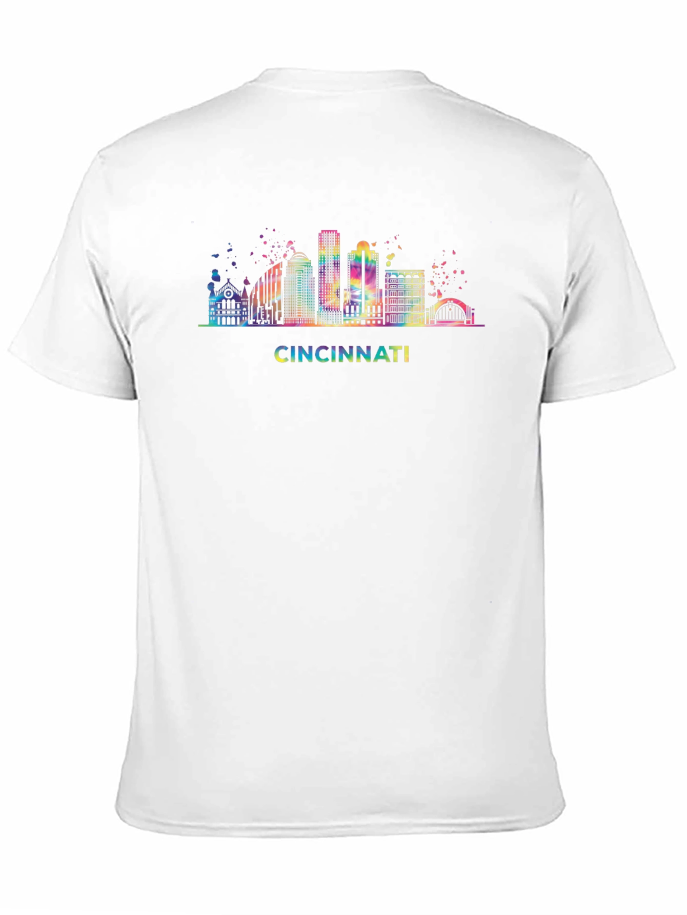 Cincinnati Skyline T-Shirt - Vibrant Rainbow Design