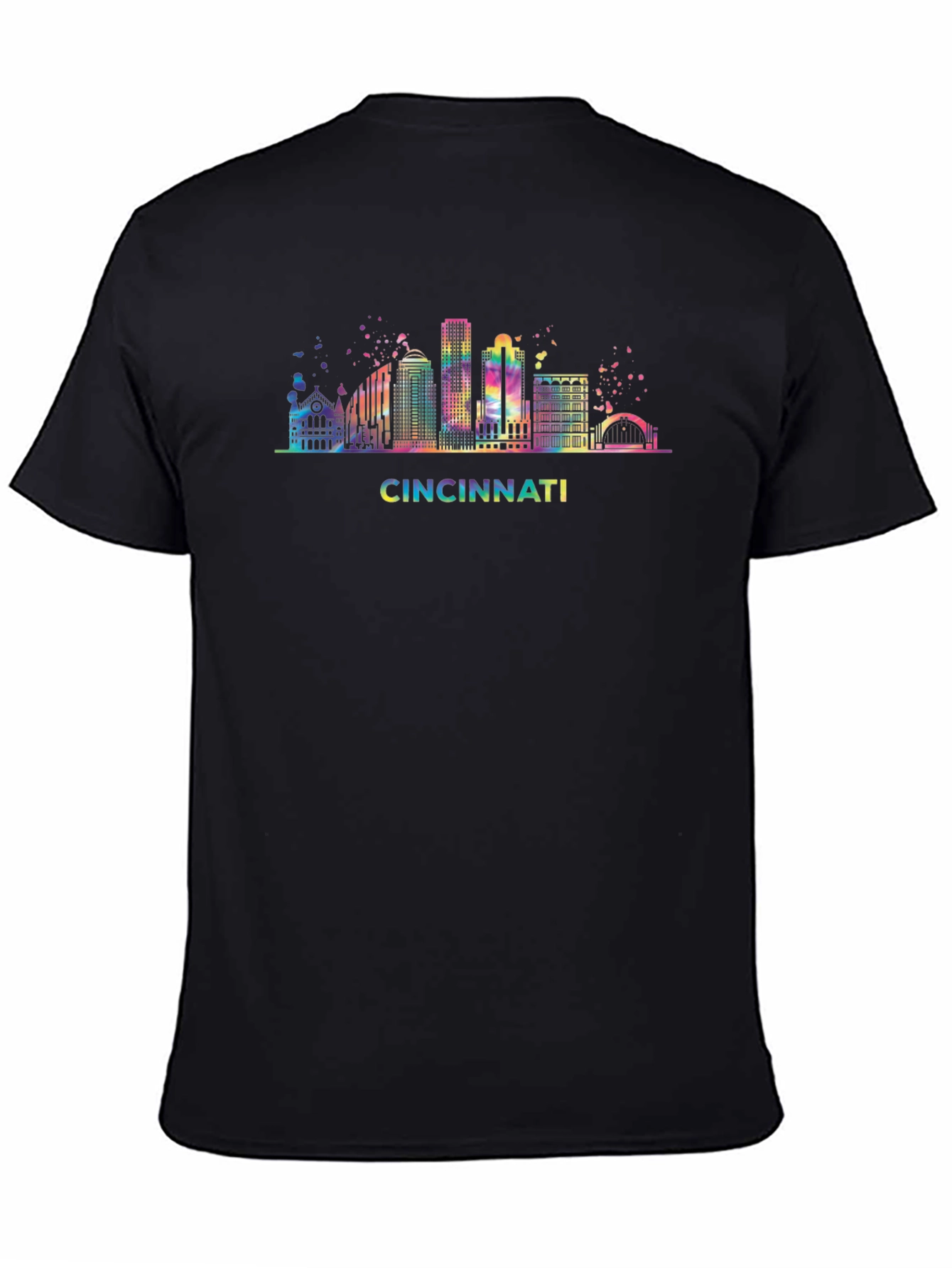 Cincinnati Skyline T-Shirt - Vibrant Rainbow Design