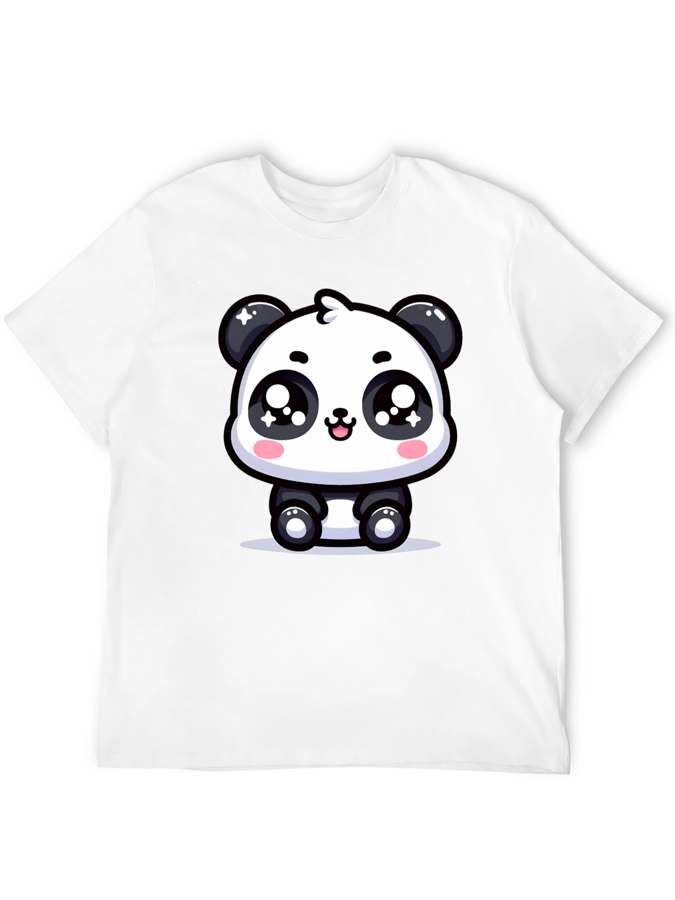 Cute Panda Graphic T-Shirt - Black