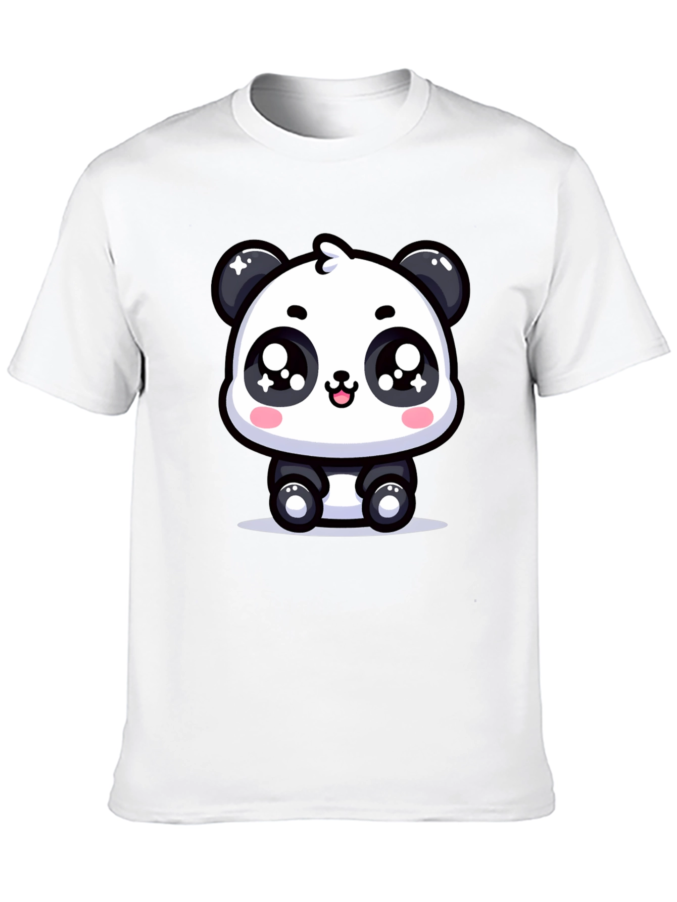 Cute Panda Graphic T-Shirt - Black