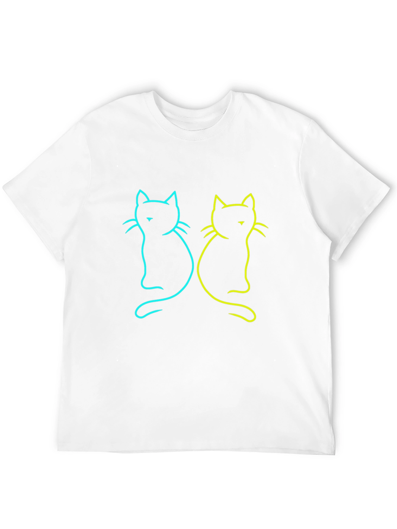 Neon Cat Graphic Tee - Stylish Black T-Shirt