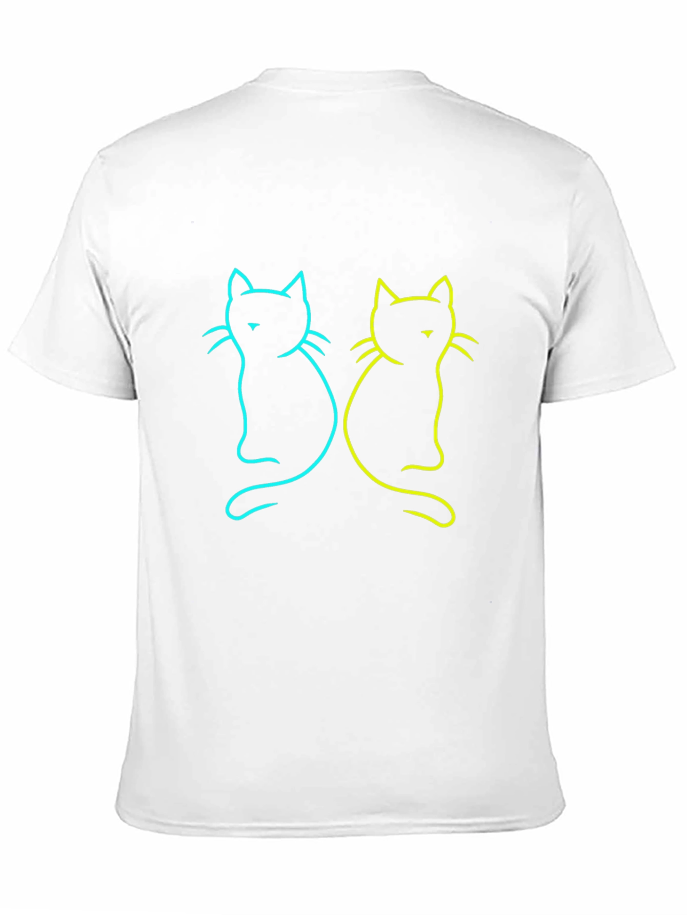 Neon Cat Graphic Tee - Stylish Black T-Shirt