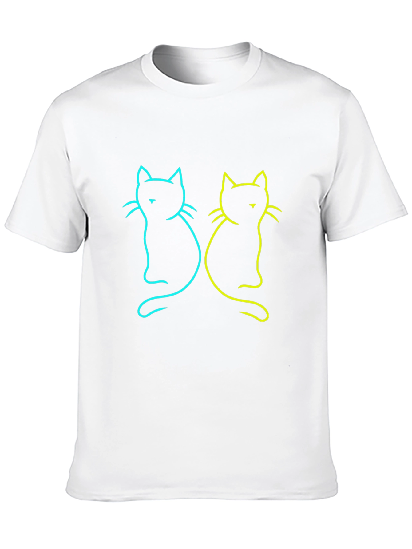Neon Cat Graphic Tee - Stylish Black T-Shirt
