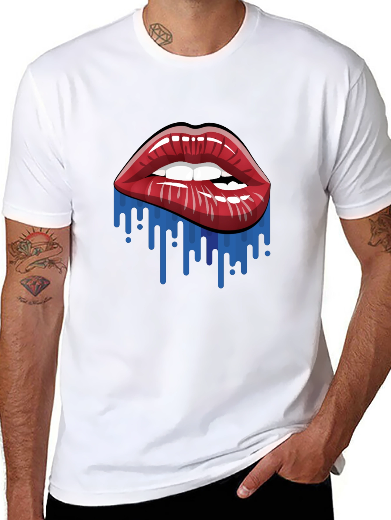 Lip Drip Graphic Tee - Bold Statement T-Shirt