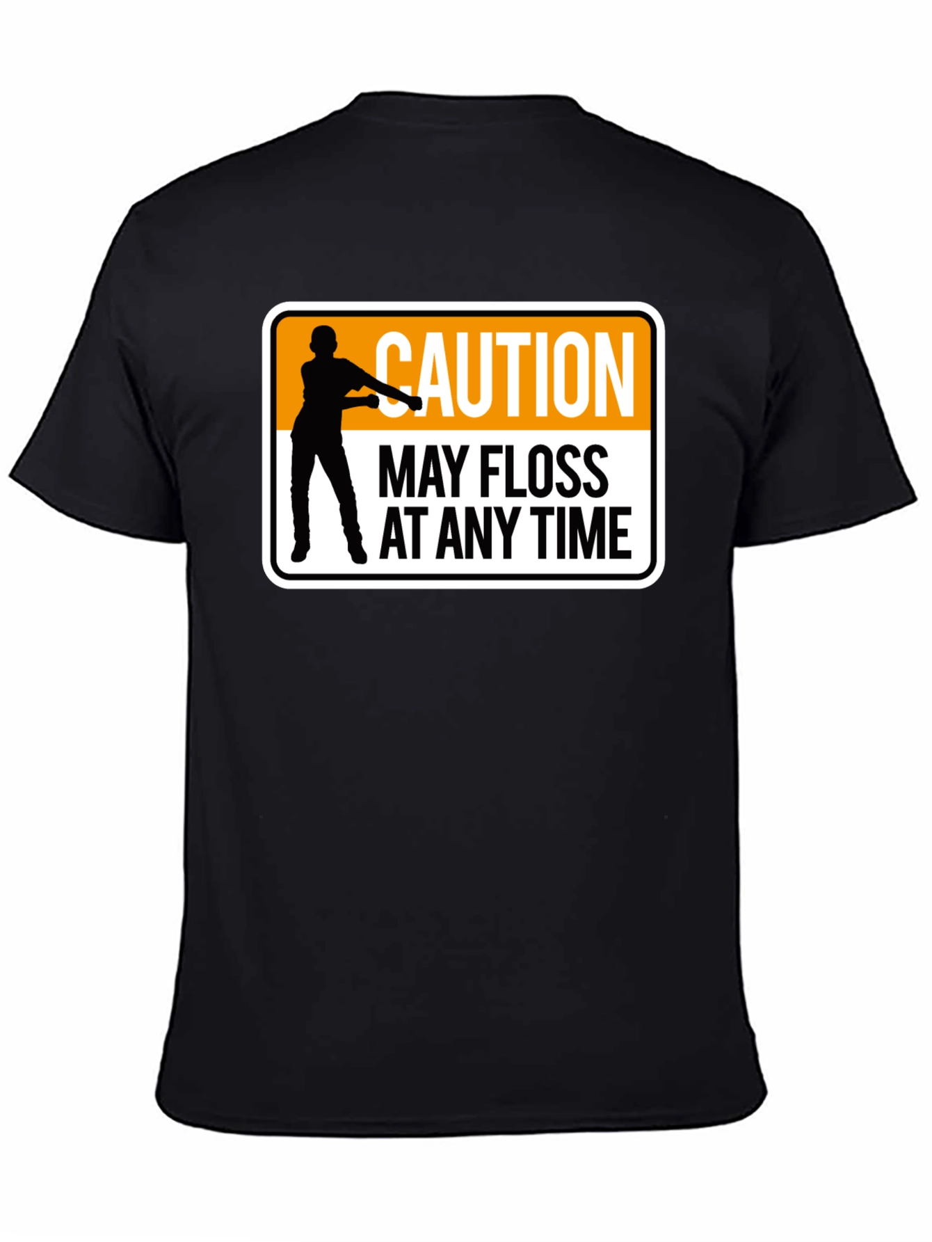 Caution May Floss At Any Time Black T-Shirt