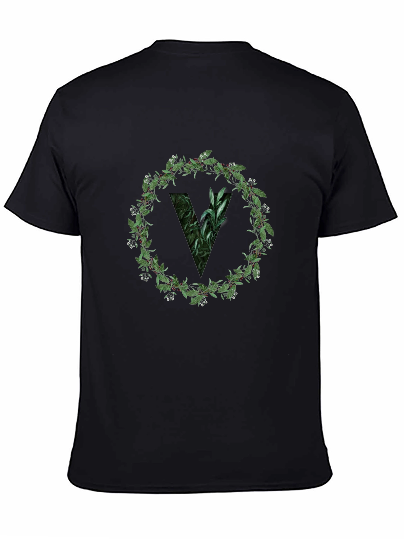 Botanical V Black T-Shirt