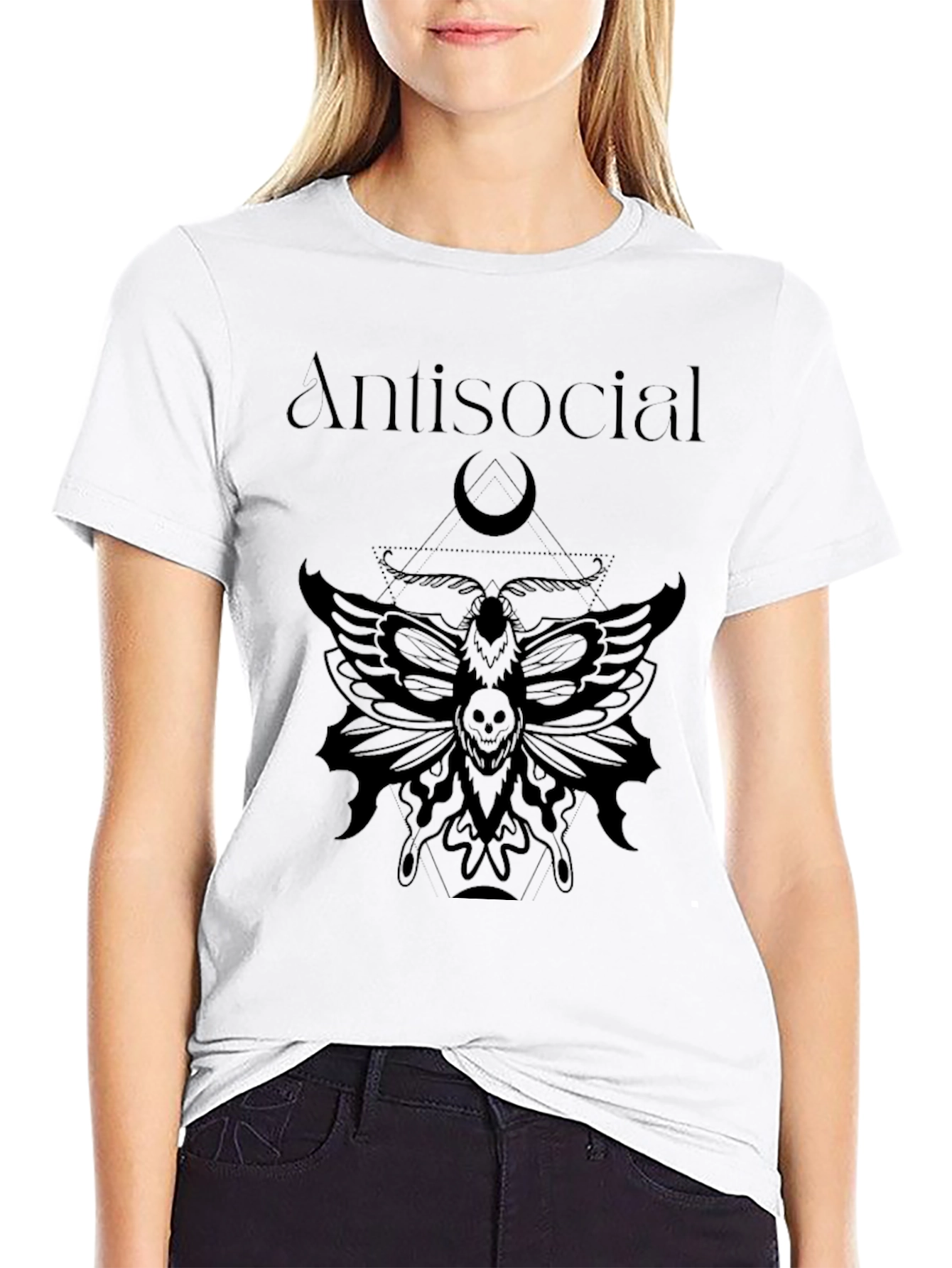 Antisocial Moth Graphic T-Shirt - Edgy Design