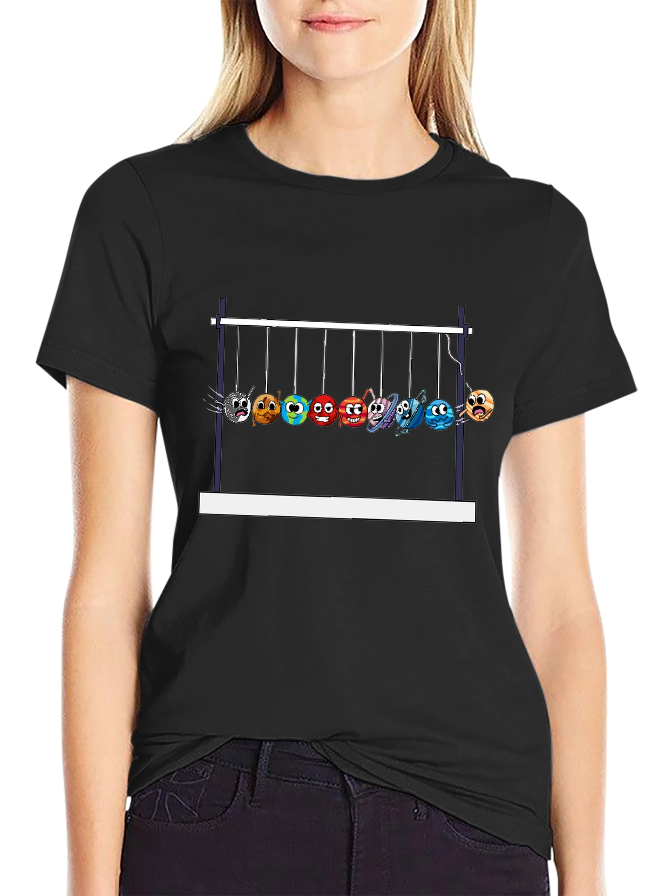 Newtons Cradle Planets Graphic Tee