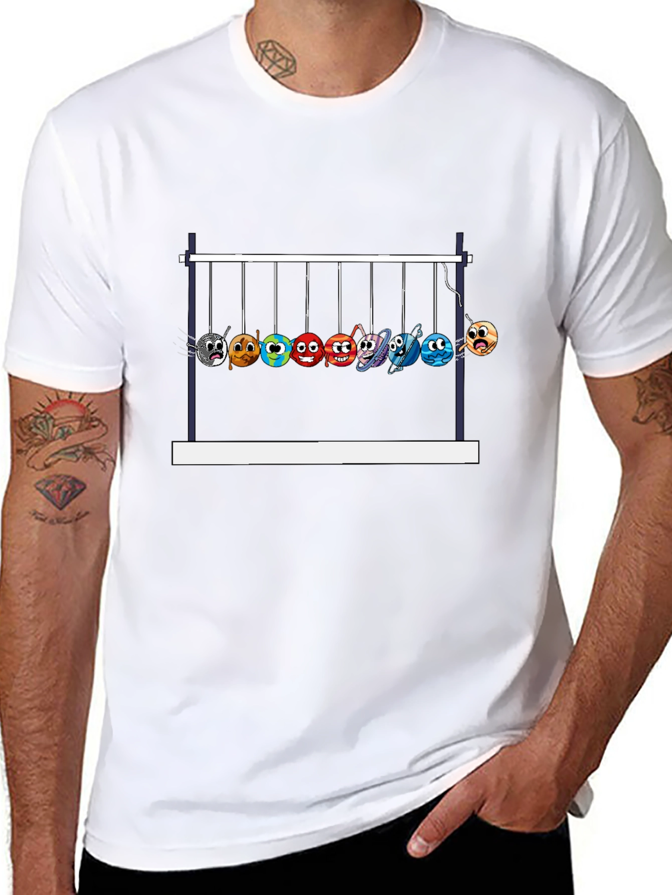 Newtons Cradle Planets Graphic Tee