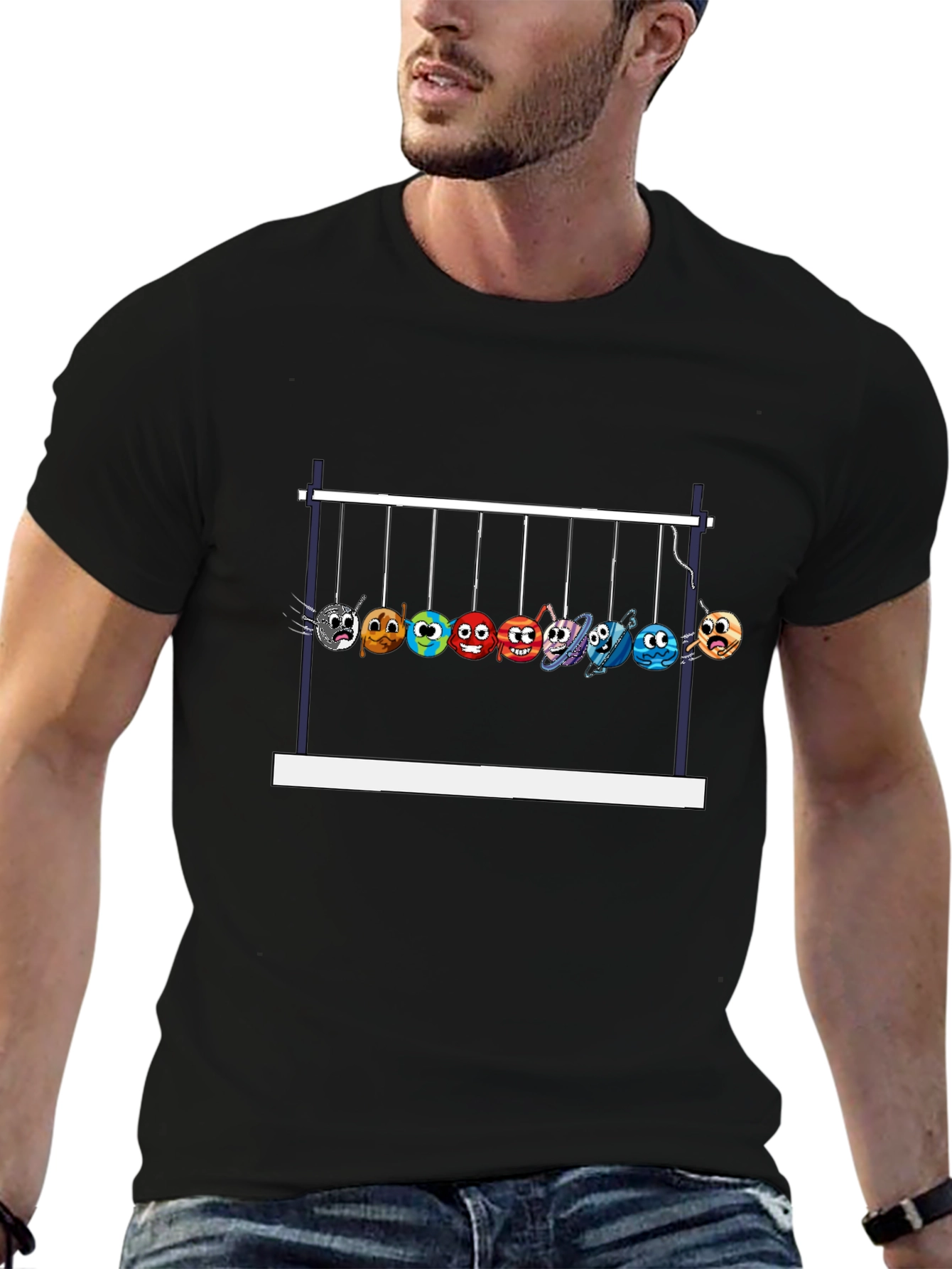 Newtons Cradle Planets Graphic Tee