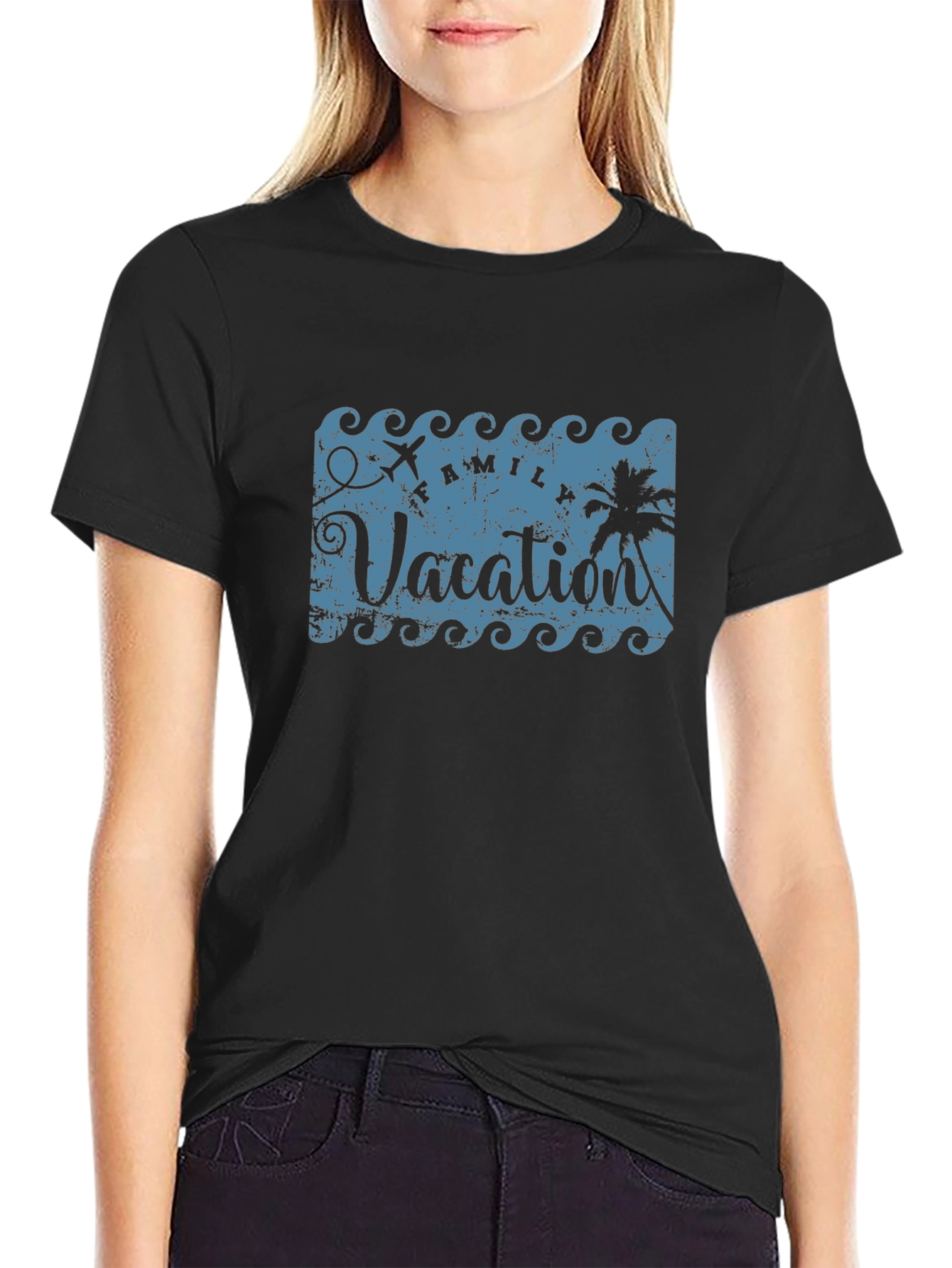 Family Vacation Black T-Shirt