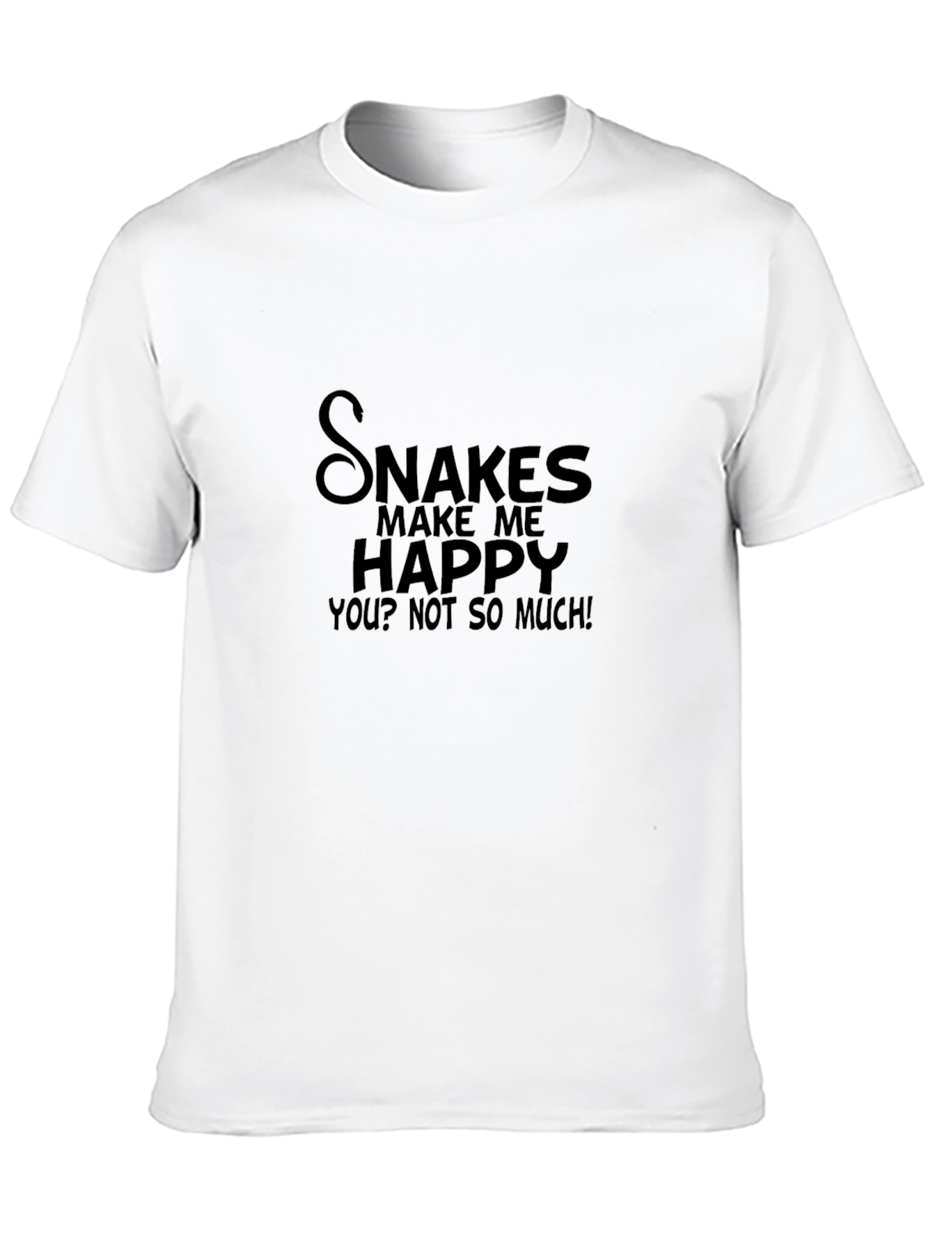 Snakes Make Me Happy Black Graphic Tee