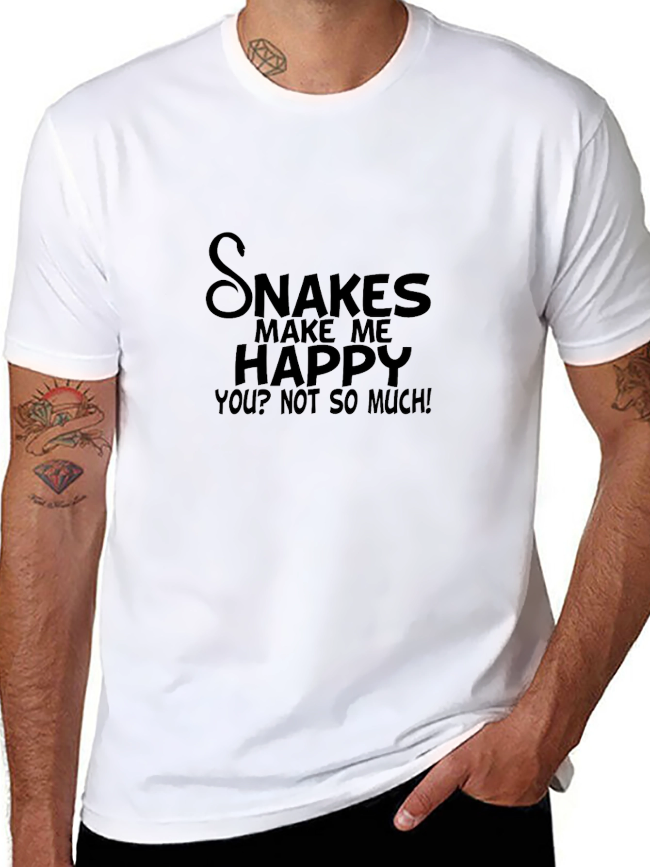 Snakes Make Me Happy Black Graphic Tee