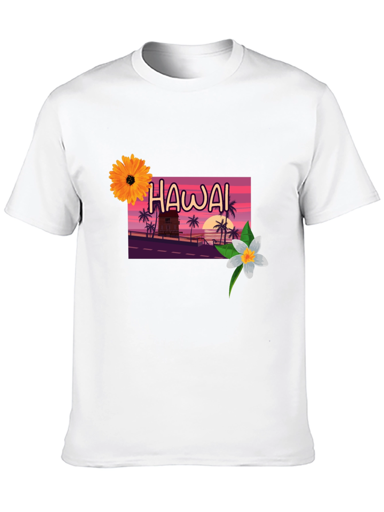 Hawaii Sunset Graphic Tee - Black