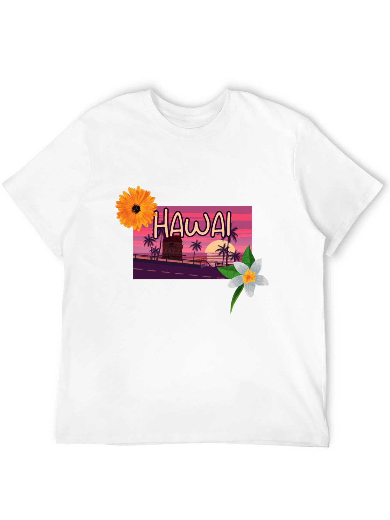 Hawaii Sunset Graphic Tee - Black