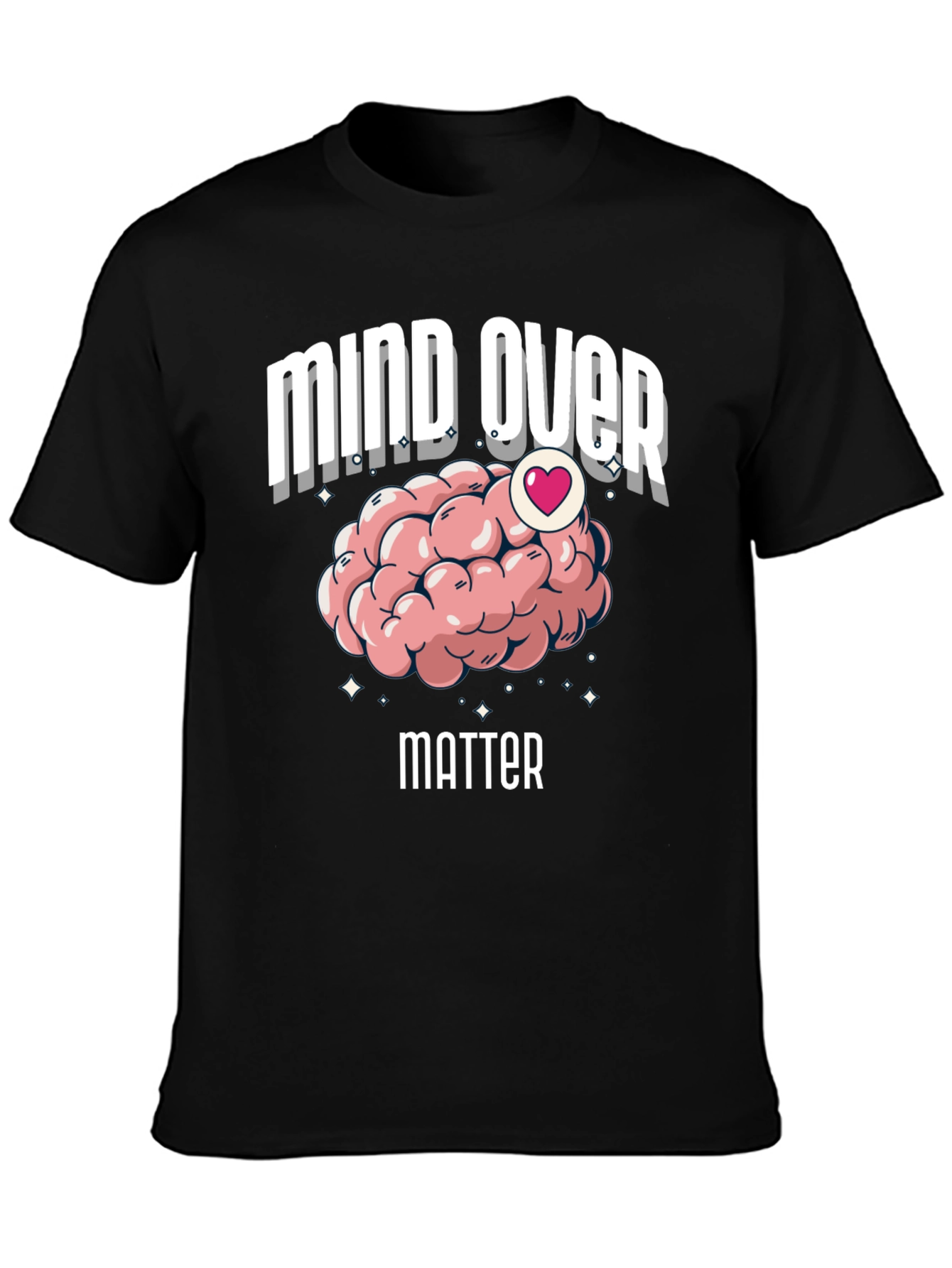 Mind Over Matter Brain Heart Graphic Tee