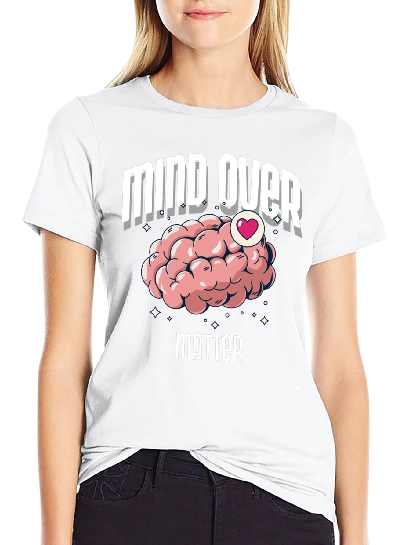 Mind Over Matter Brain Heart Graphic Tee