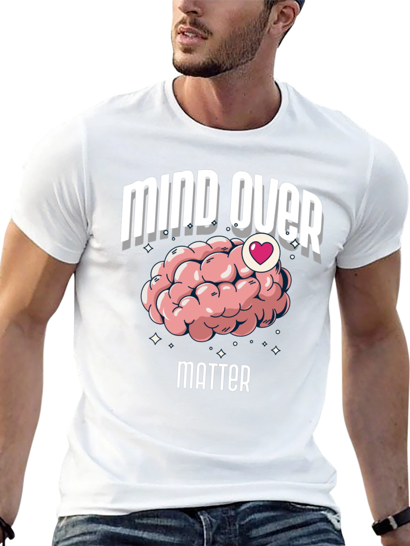 Mind Over Matter Brain Heart Graphic Tee
