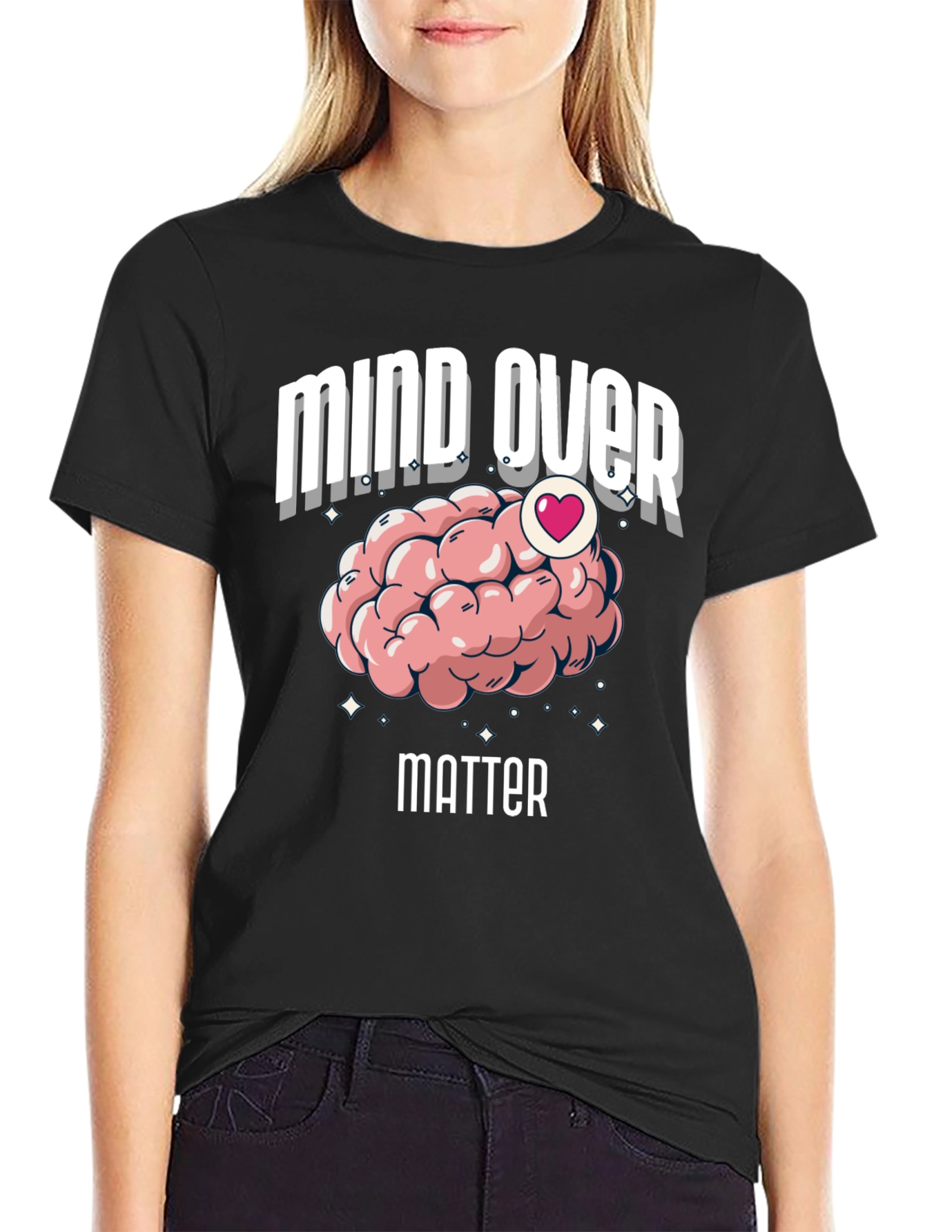 Mind Over Matter Brain Heart Graphic Tee