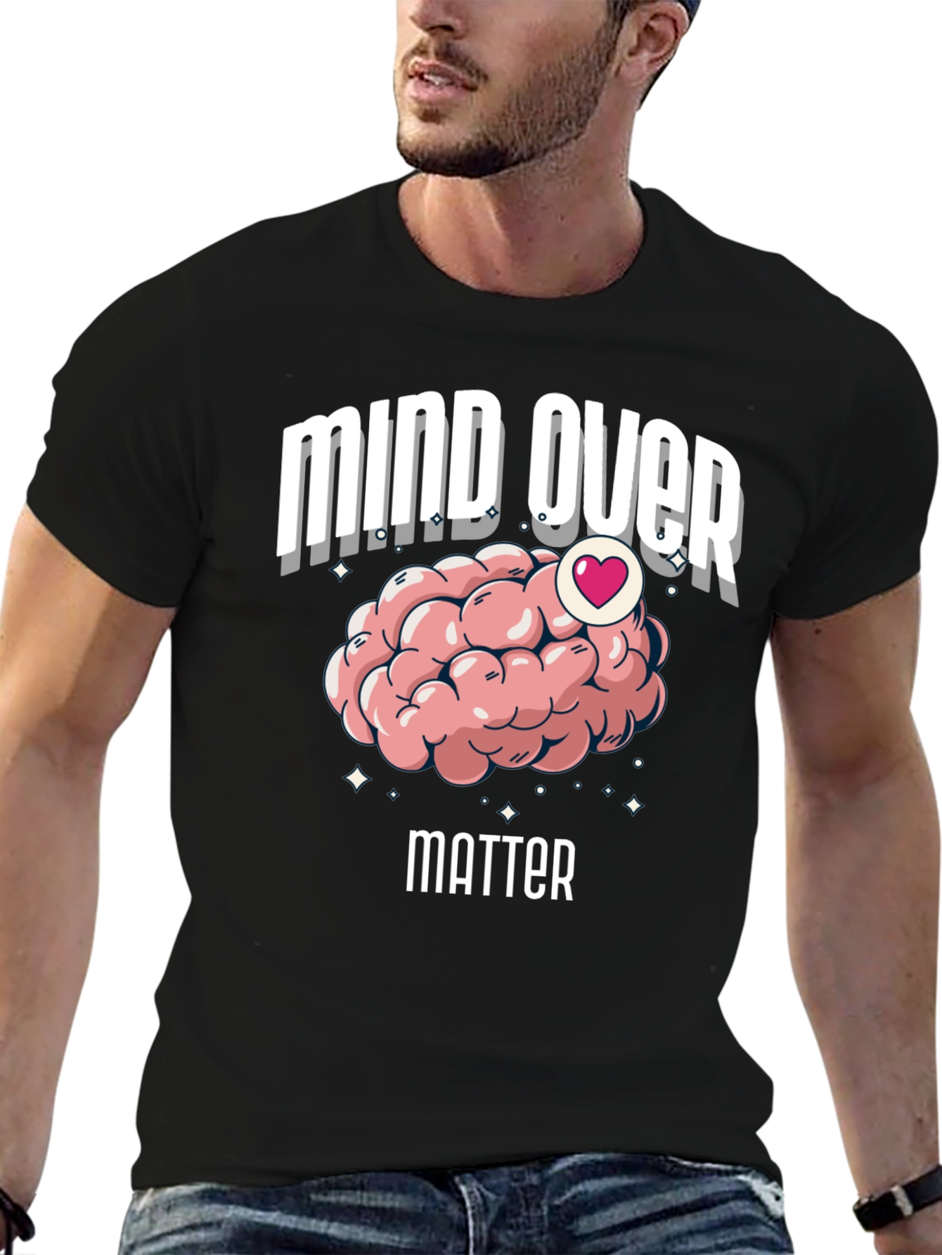 Mind Over Matter Brain Heart Graphic Tee