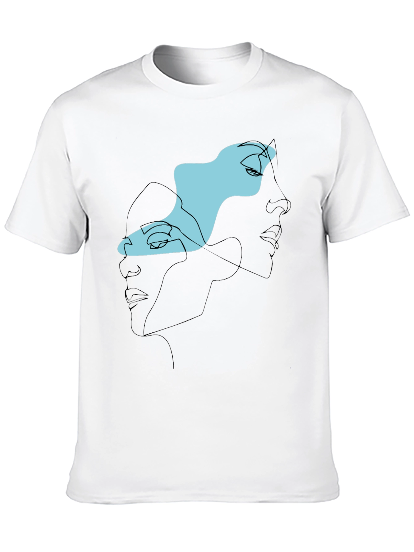 Abstract Faces Black Graphic Tee