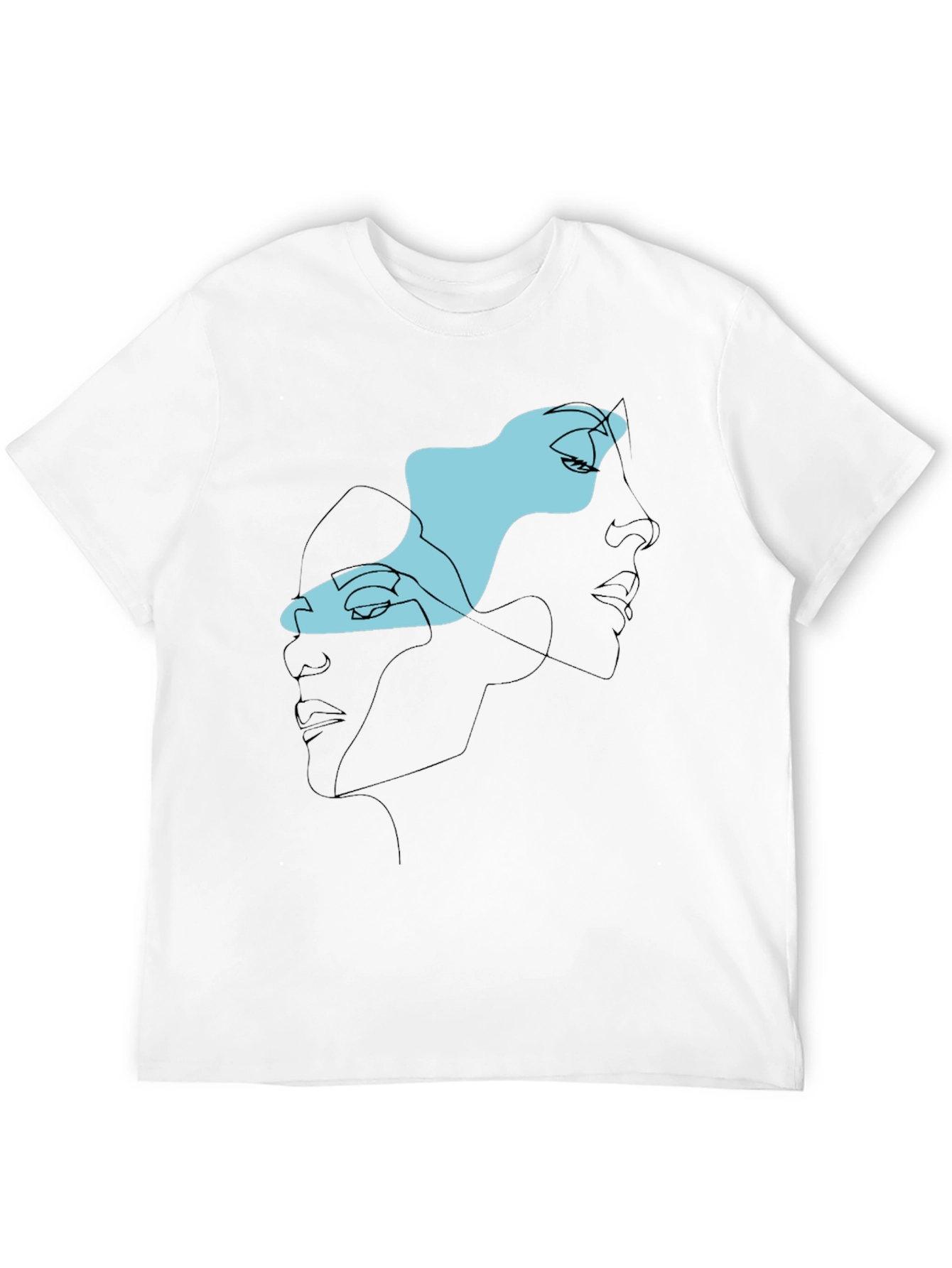 Abstract Faces Black Graphic Tee
