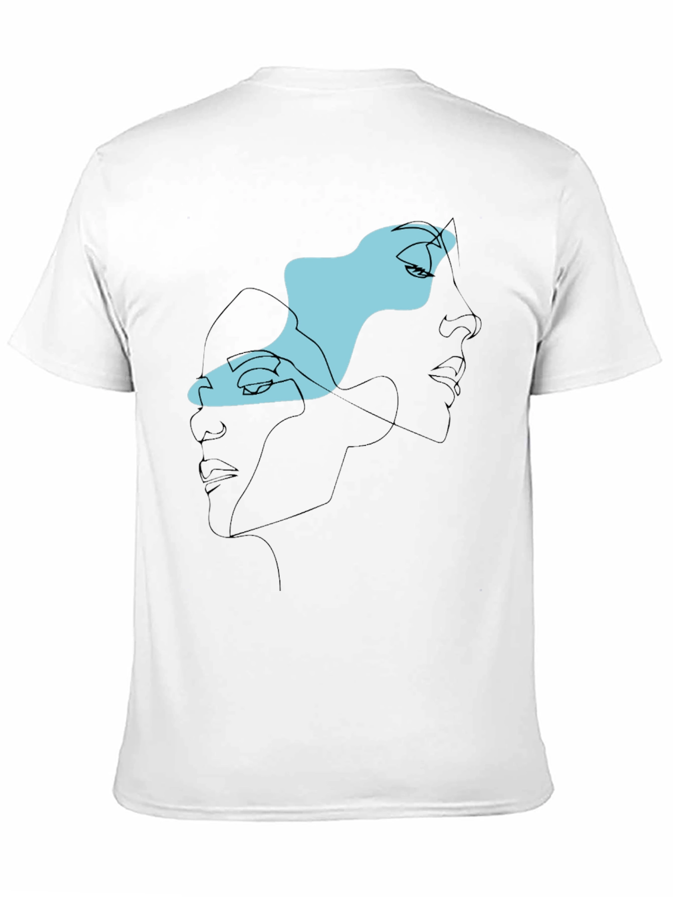 Abstract Faces Black Graphic Tee