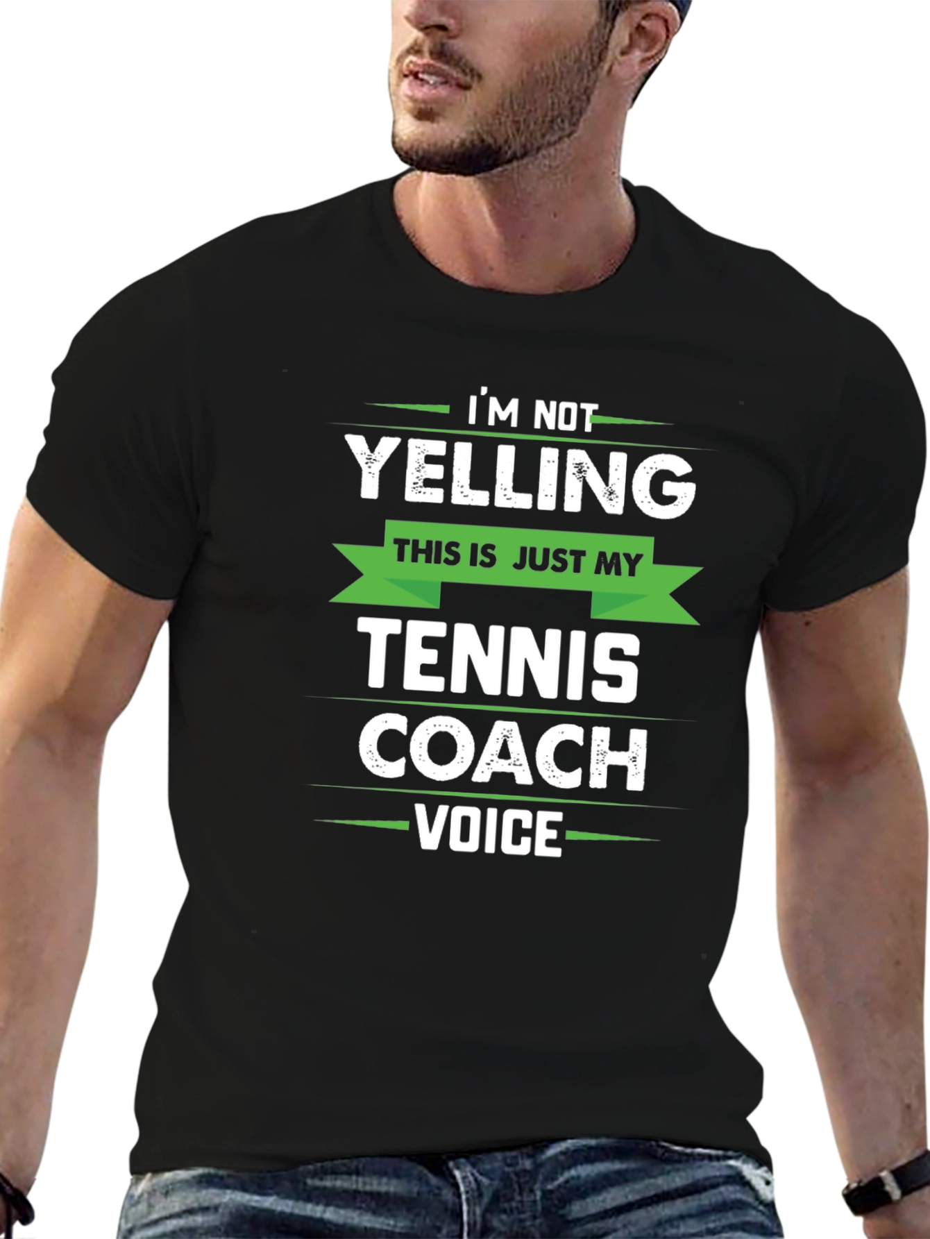 Funny Tennis Coach T-Shirt - Im Not Yelling!