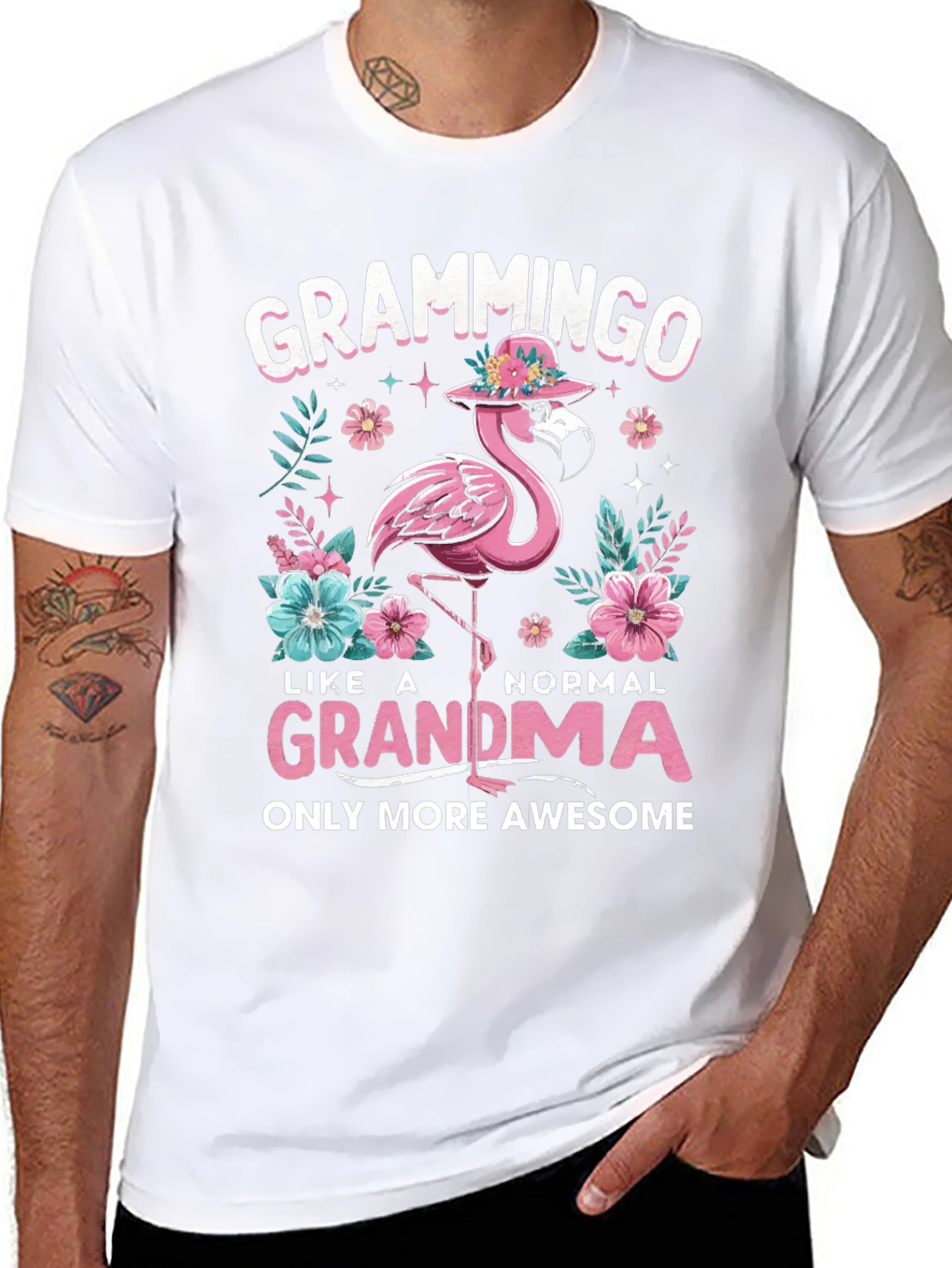Grammingo Grandma T-Shirt - Flamingo Graphic Tee