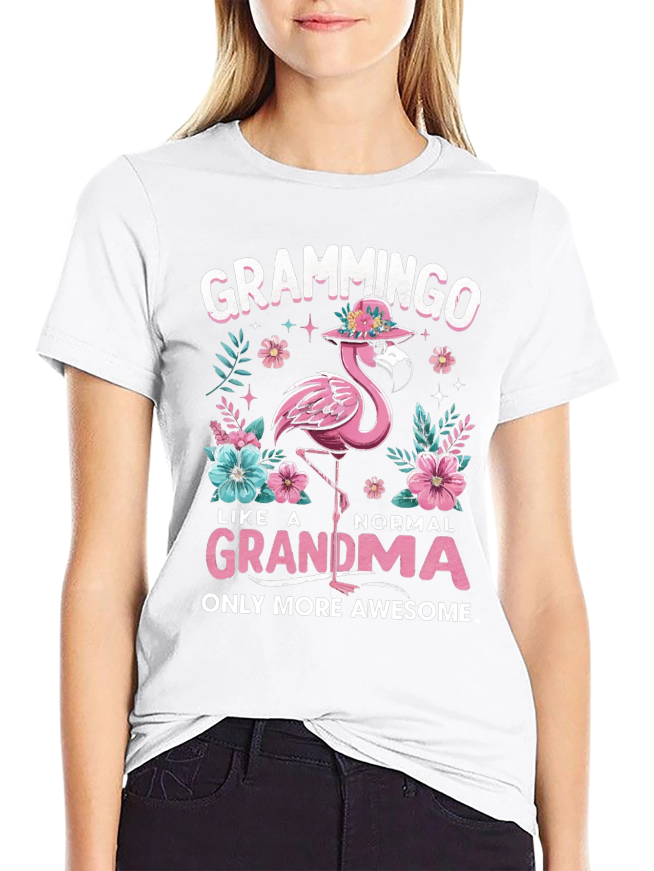 Grammingo Grandma T-Shirt - Flamingo Graphic Tee