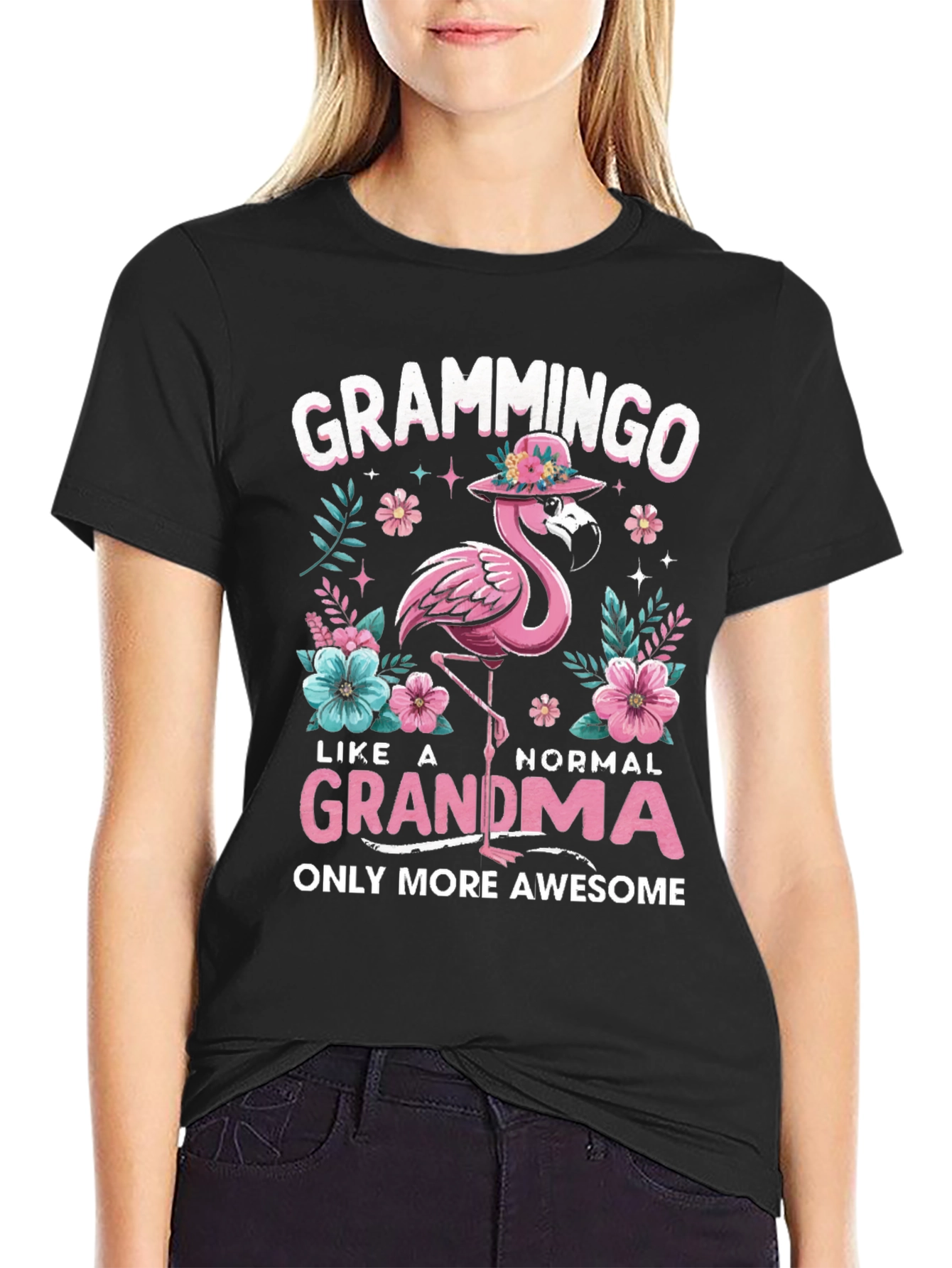 Grammingo Grandma T-Shirt - Flamingo Graphic Tee